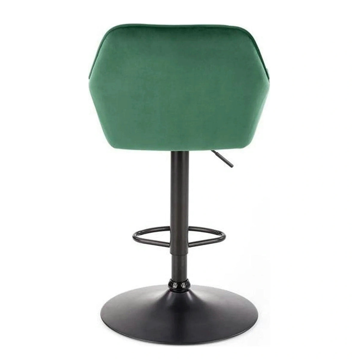 Scaun bar H103, verde inchis/negru, stofa catifelata/otel, 55x55x92/114 cm