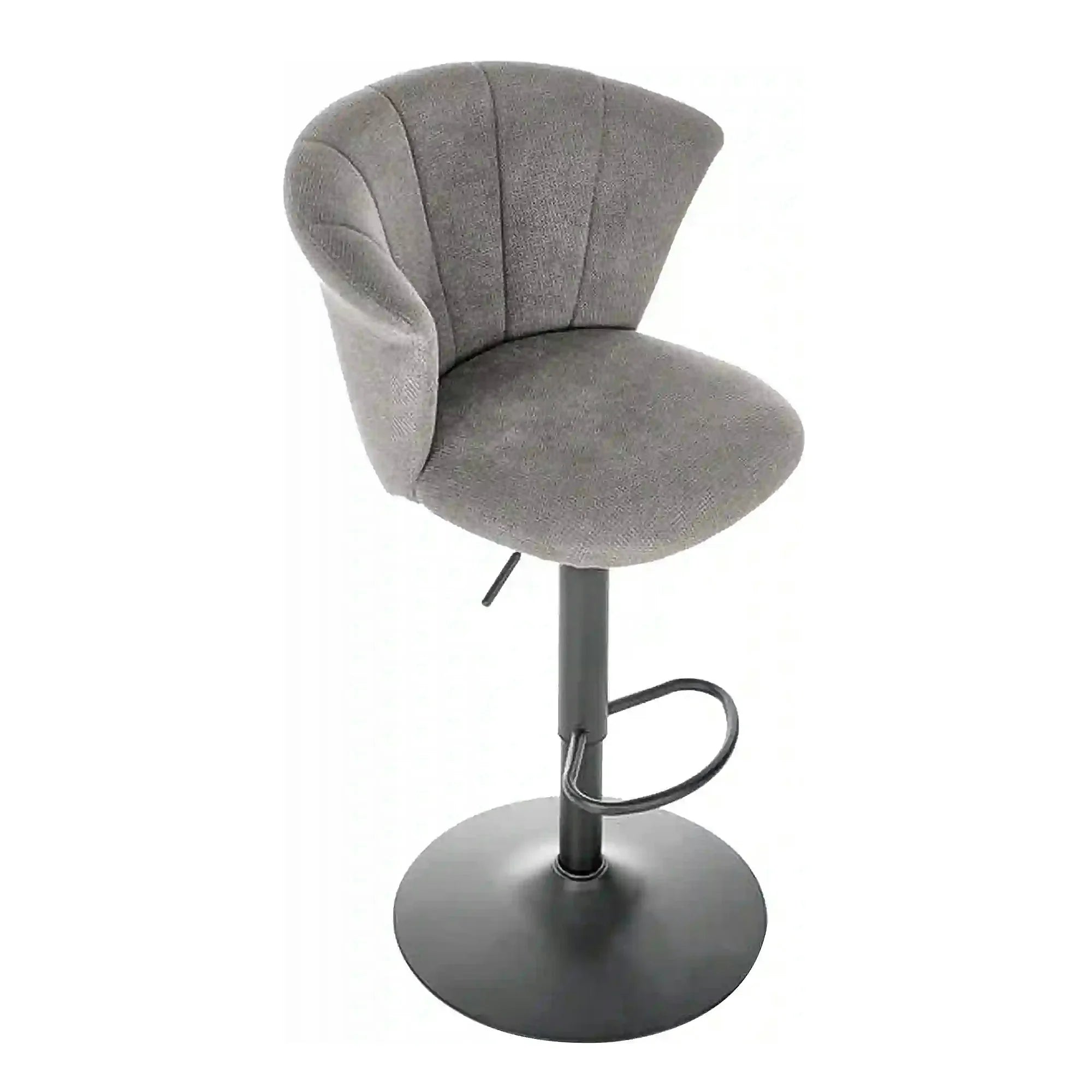 Scaun bar H104, gri/negru, stofa/otel, 55x53x90/112 cm