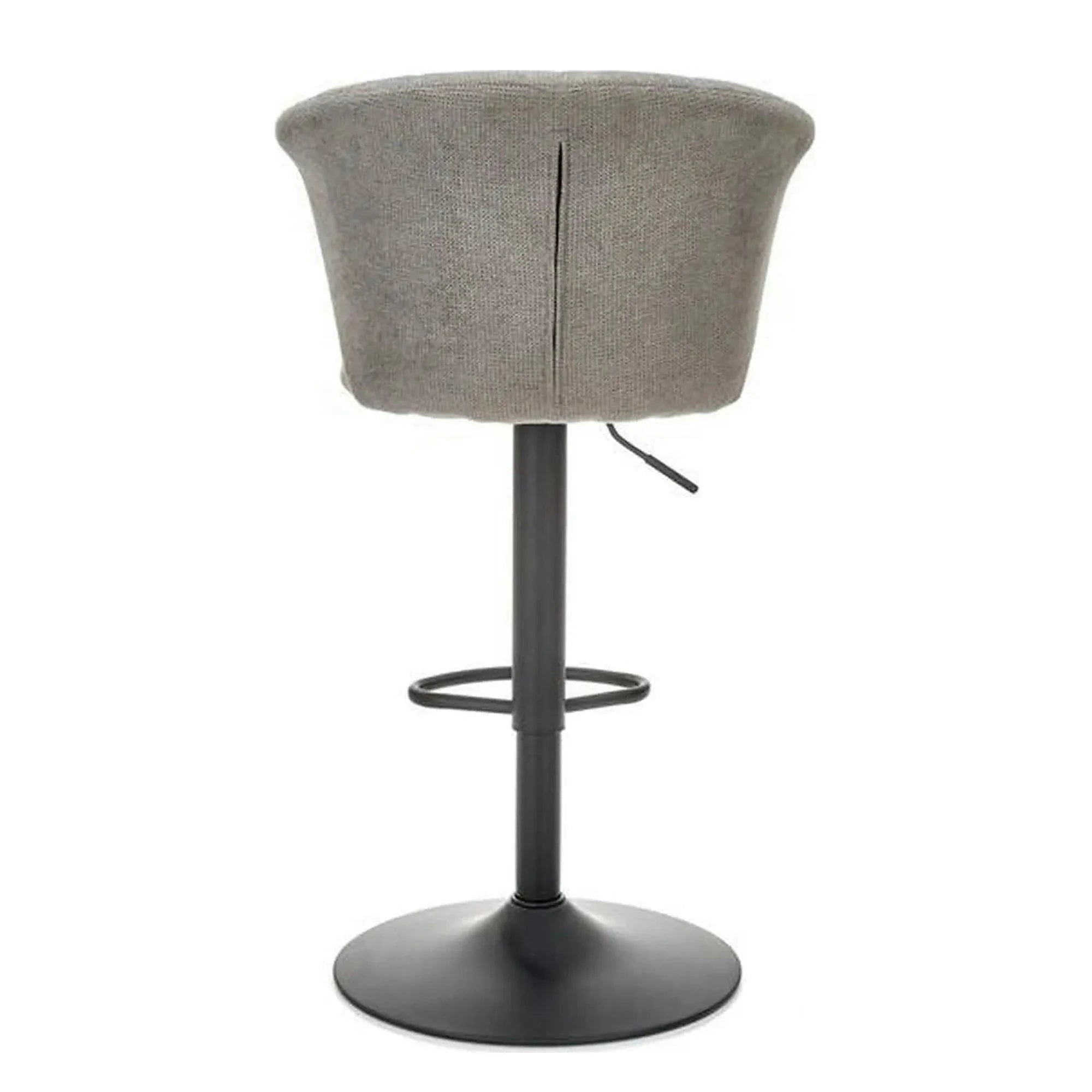 Scaun bar H104, gri/negru, stofa/otel, 55x53x90/112 cm