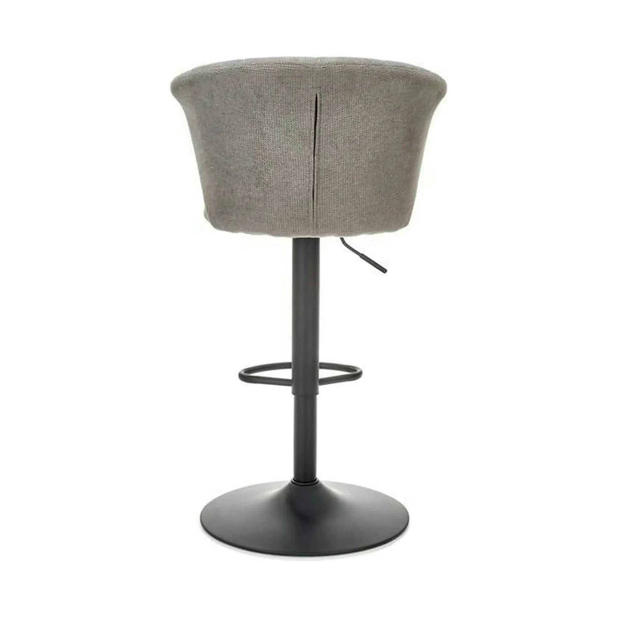 Scaun bar H104, gri/negru, stofa/otel, 55x53x90/112 cm