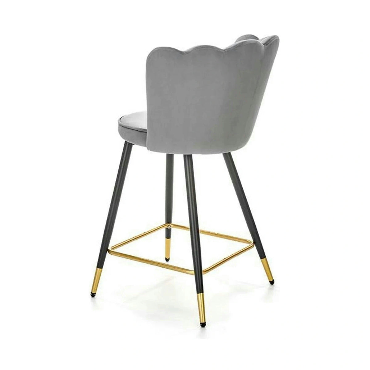 Scaun bar H106, gri/negru, stofa catifelata/otel, 55x58x96 cm