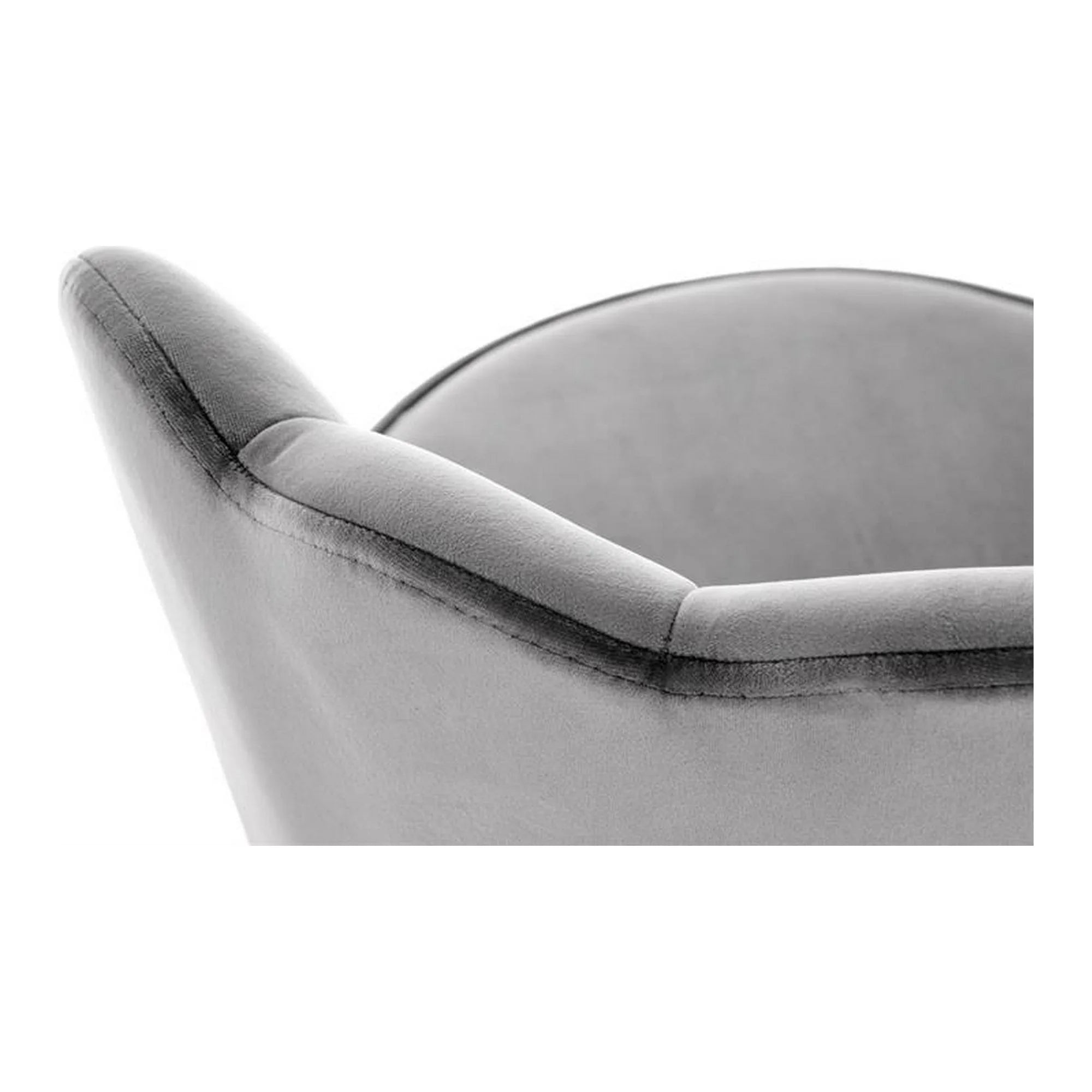 Scaun bar H106, gri/negru, stofa catifelata/otel, 55x58x96 cm