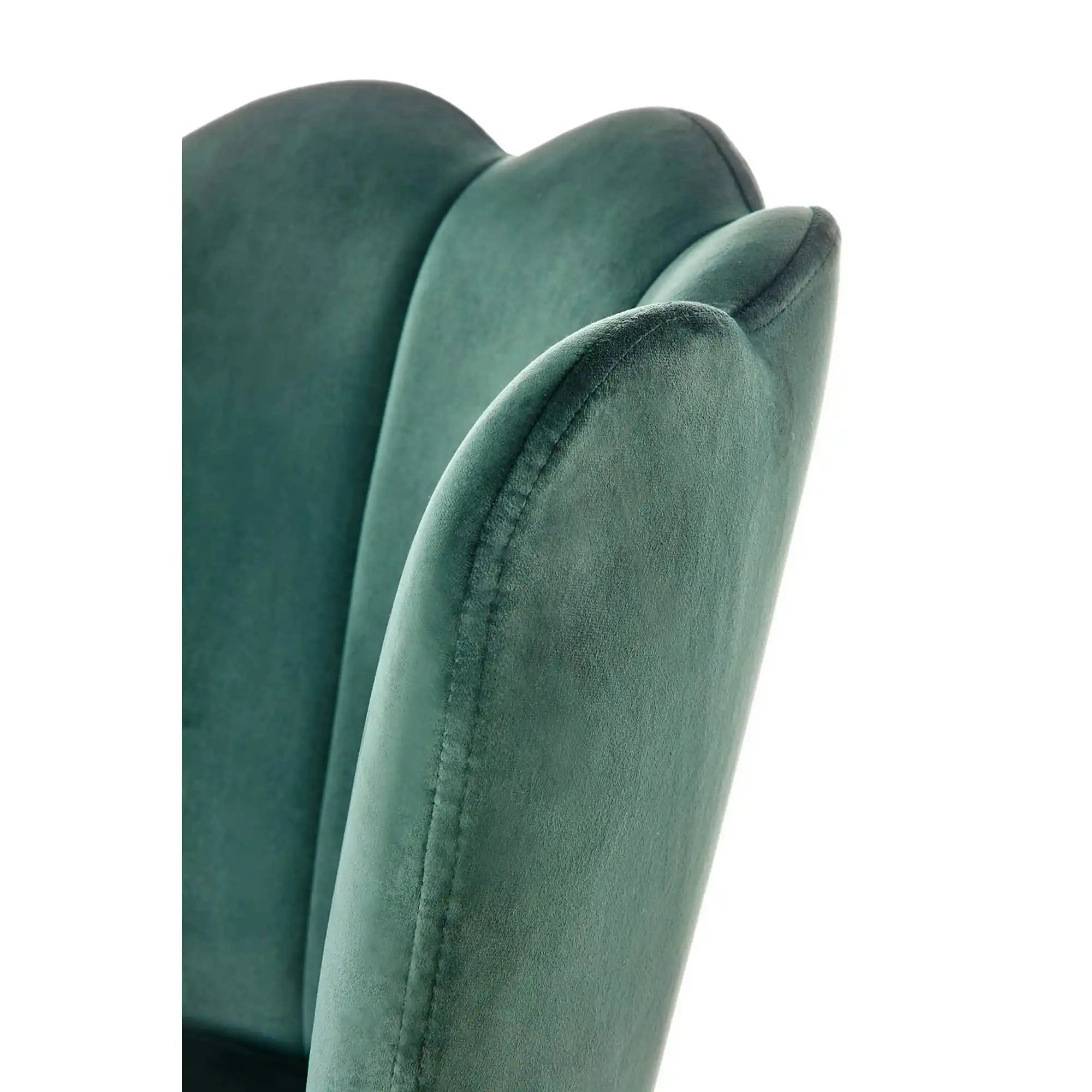 Scaun bar H106, verde/negru, stofa catifelata/otel, 58x58x96 cm