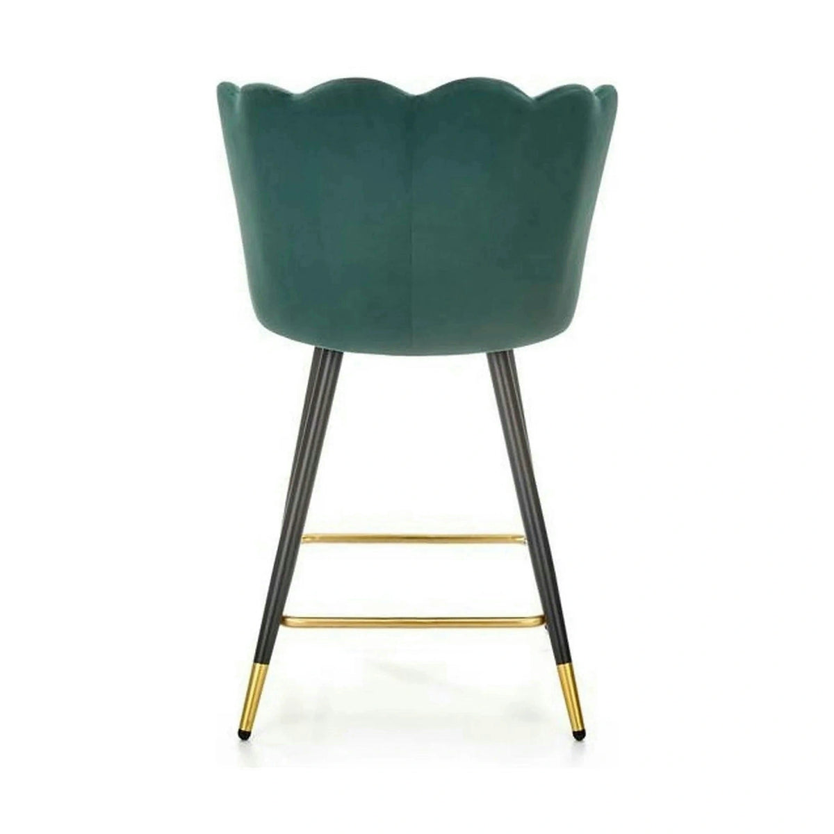 Scaun bar H106, verde/negru, stofa catifelata/otel, 58x58x96 cm