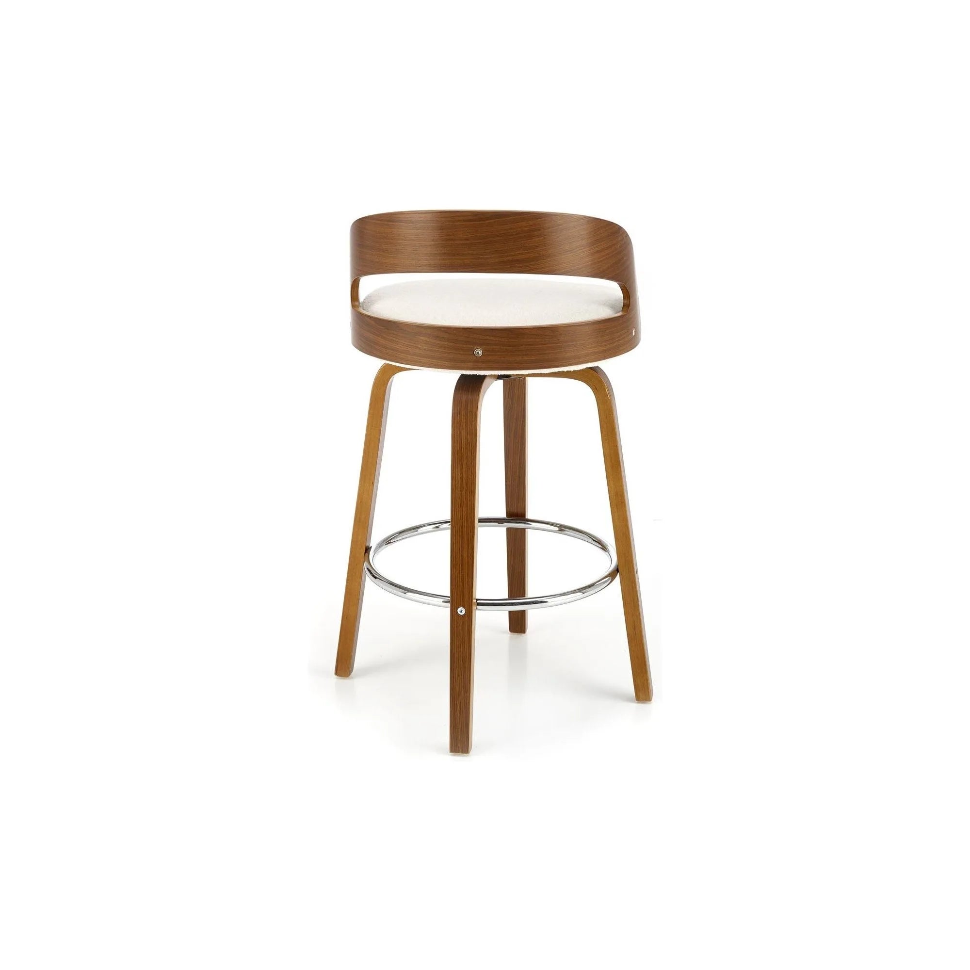 Scaun bar H110, crem/nuc, stofa bucle/otel, 47x43x84 cm