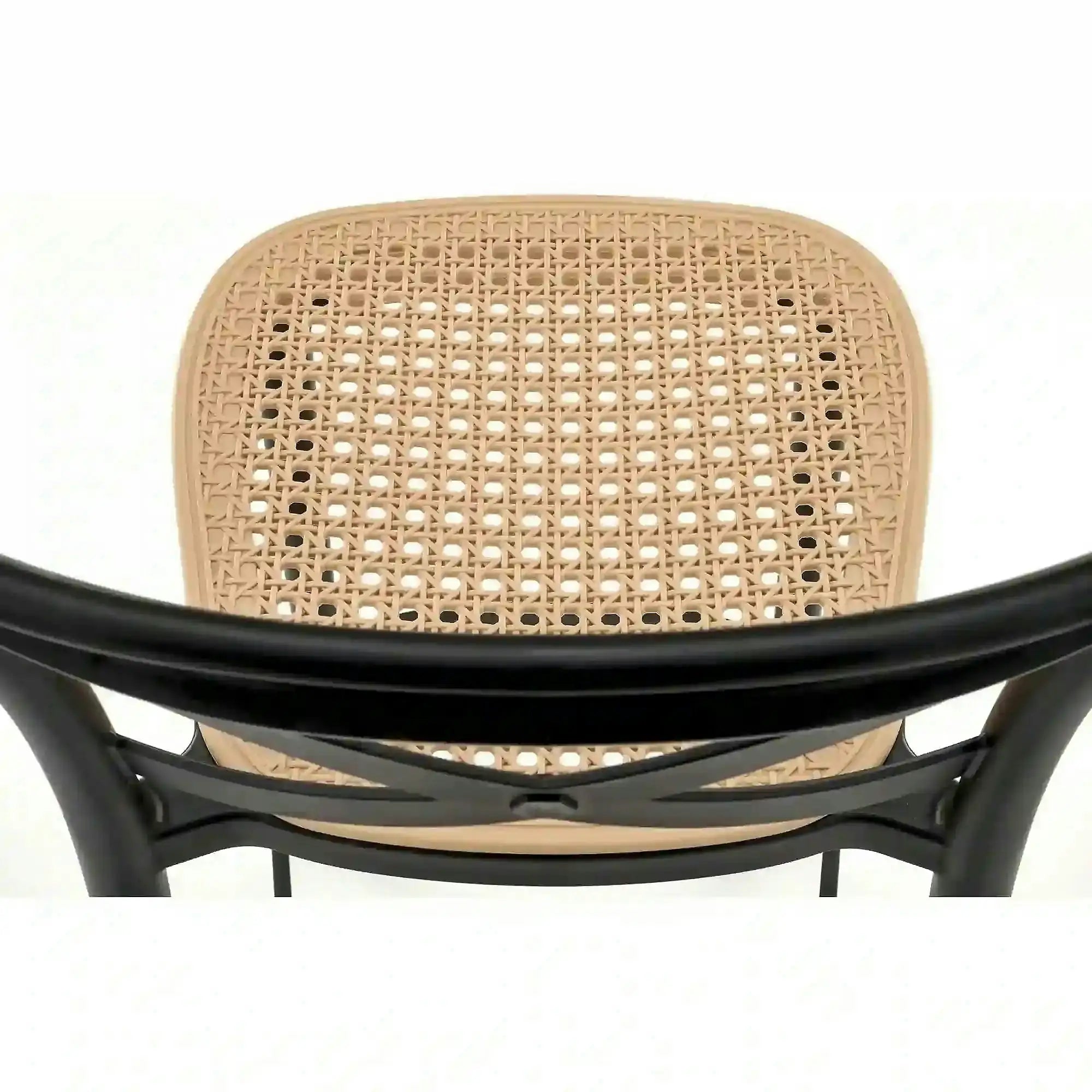 Scaun bar H111, crem/negru, polipropilena, 47x47x103 cm