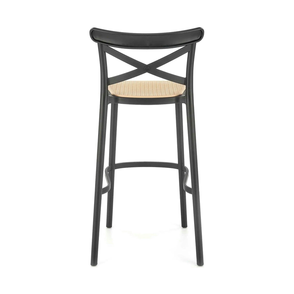 Scaun bar H111, crem/negru, polipropilena, 47x47x103 cm