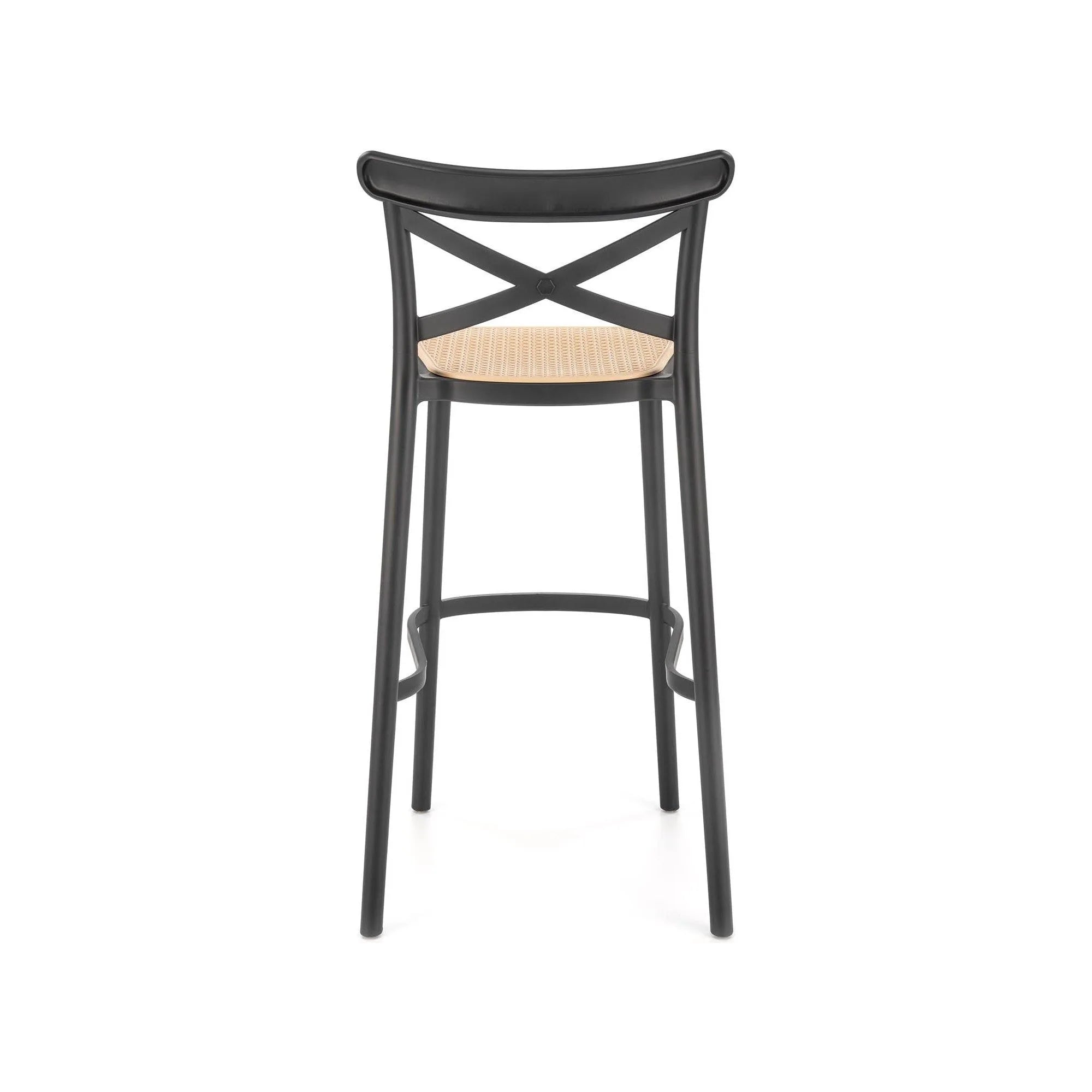 Scaun bar H111, crem/negru, polipropilena, 47x47x103 cm