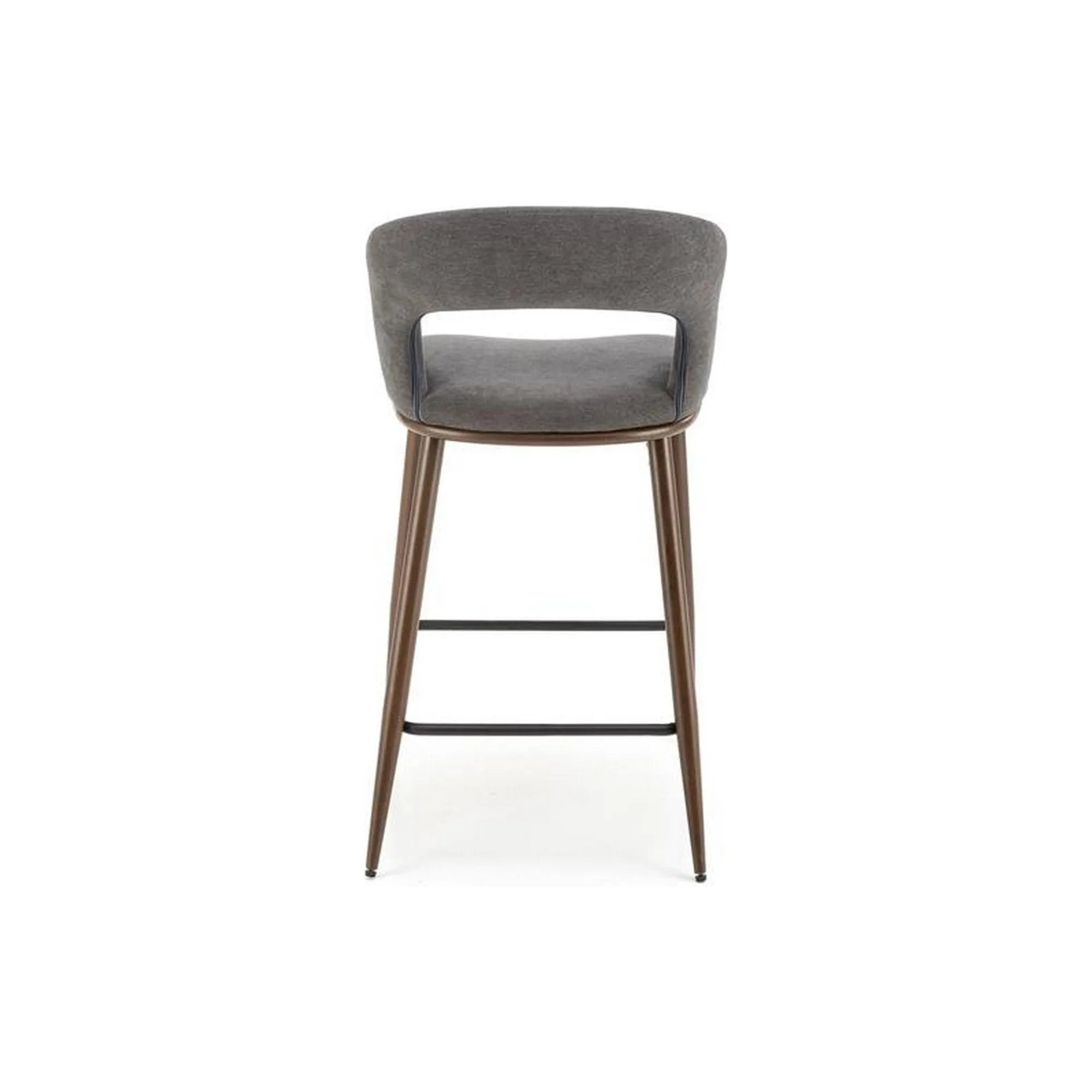 Scaun bar H114, gri/nuc, stofa clasica/otel, 48x52x92 cm