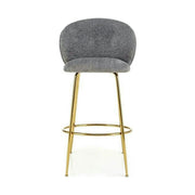 Scaun bar H116, gri/auriu, stofa bucle/otel, 50x59x101 cm