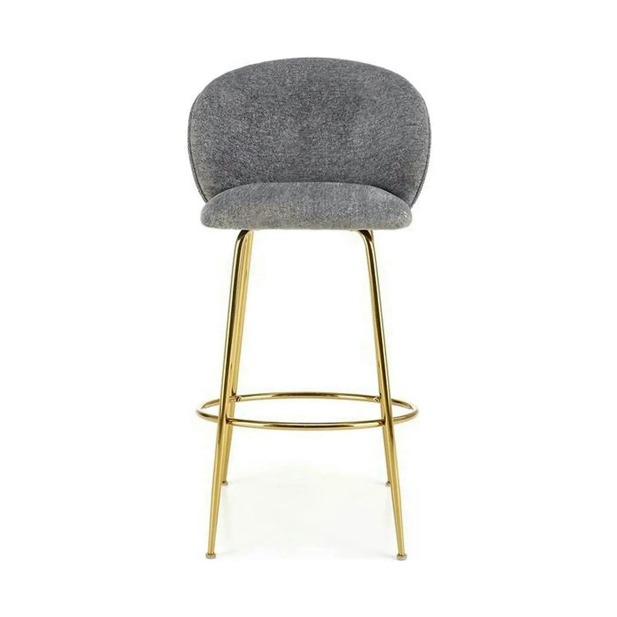 Scaun bar H116, gri/auriu, stofa bucle/otel, 50x59x101 cm