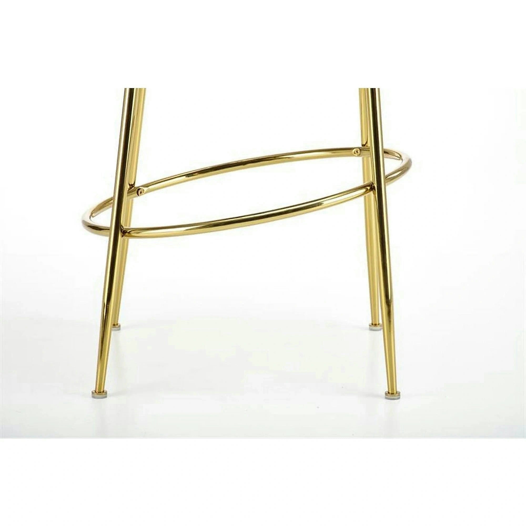 Scaun bar H116, gri/auriu, stofa bucle/otel, 50x59x101 cm