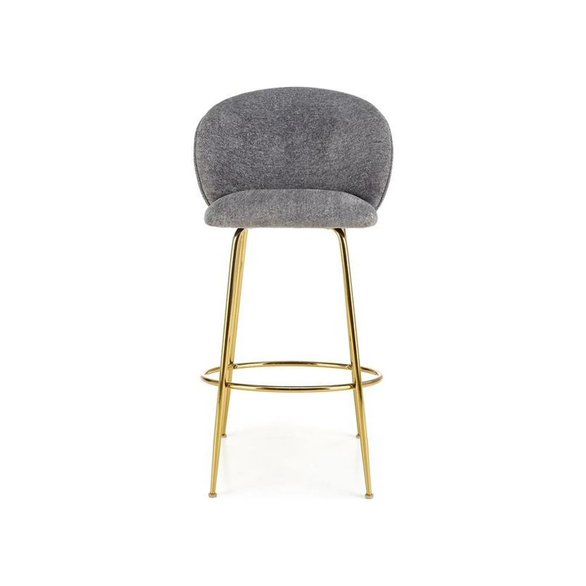 Scaun bar H116, gri/auriu, stofa bucle/otel, 50x59x101 cm