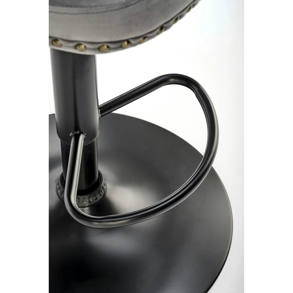 Scaun bar H117, gri/negru, stofa catifelata/otel, 47x52x96/118 cm