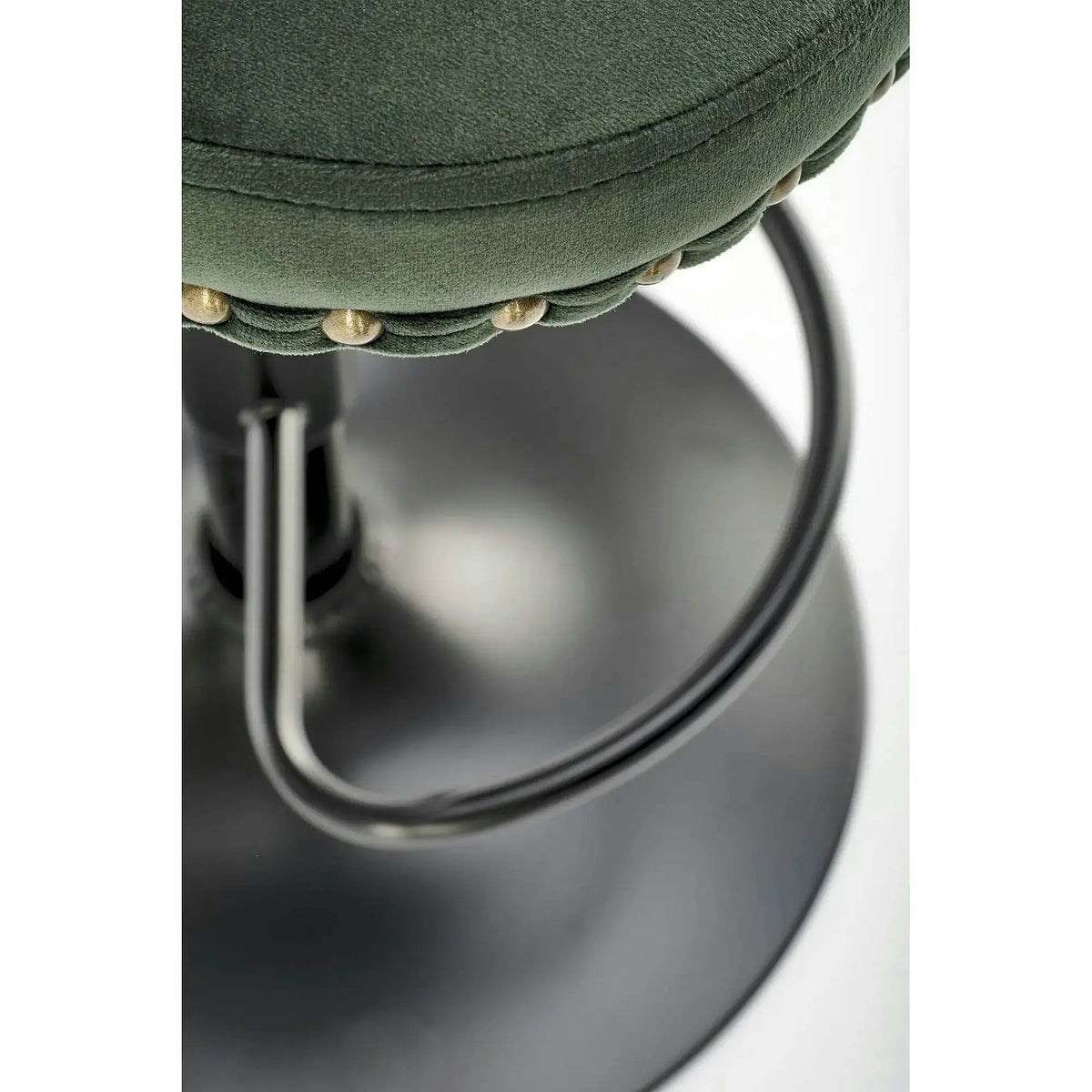 Scaun bar H117, verde/negru, stofa catifelata/otel, 47x52x96/118 cm