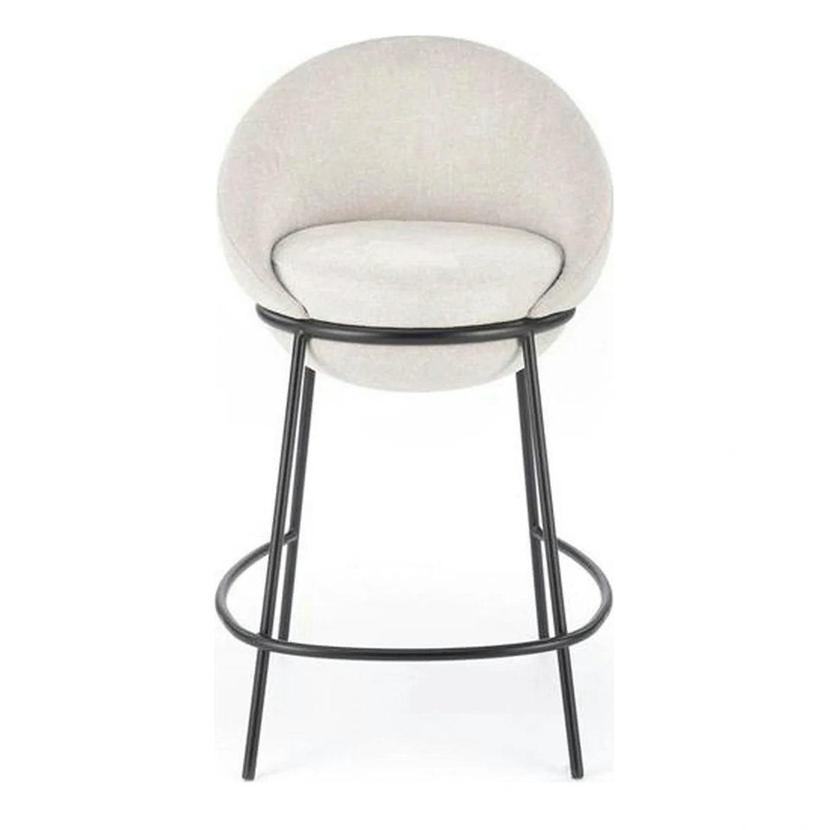 Scaun bar H118, bej deschis/negru, stofa clasica/otel, 53x57x90 cm