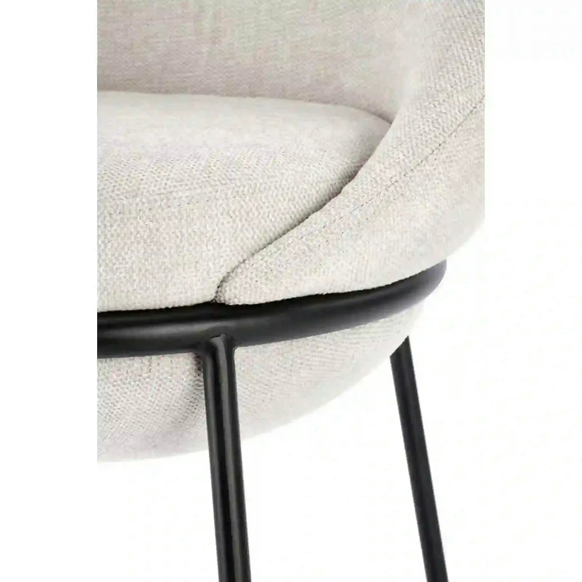 Scaun bar H118, bej deschis/negru, stofa clasica/otel, 53x57x90 cm