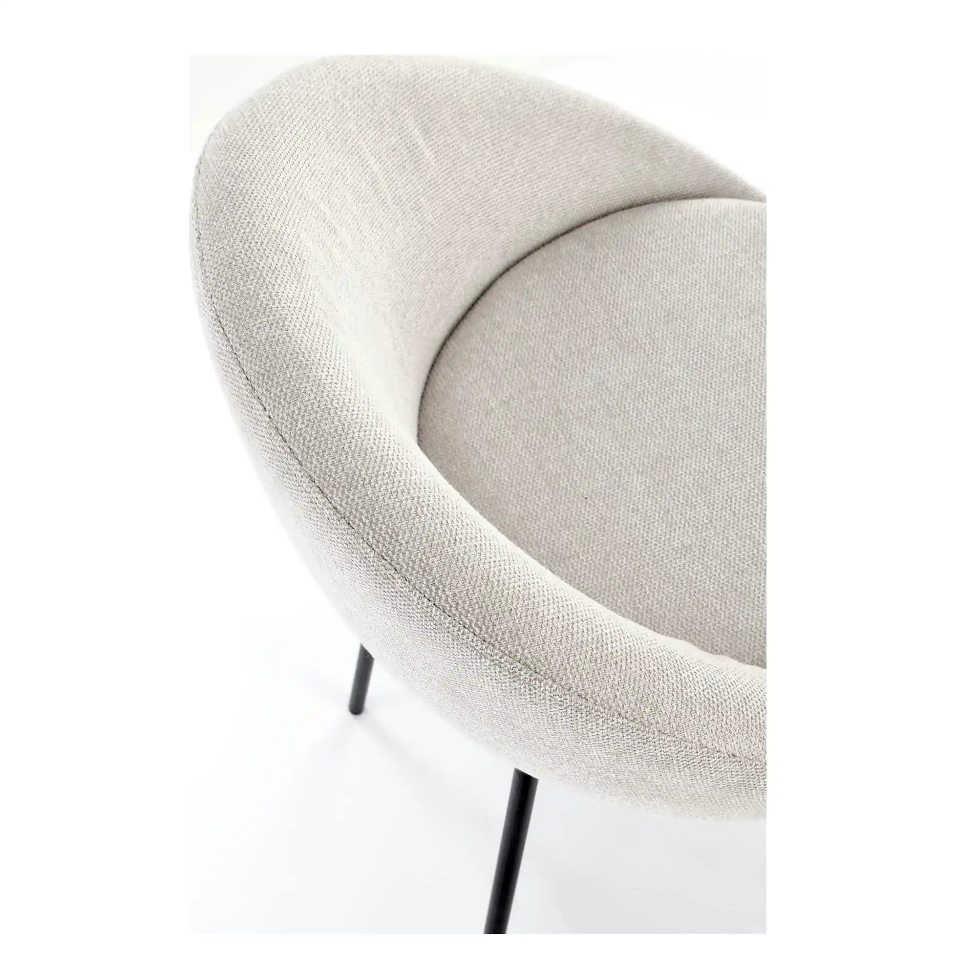 Scaun bar H118, bej deschis/negru, stofa clasica/otel, 53x57x90 cm