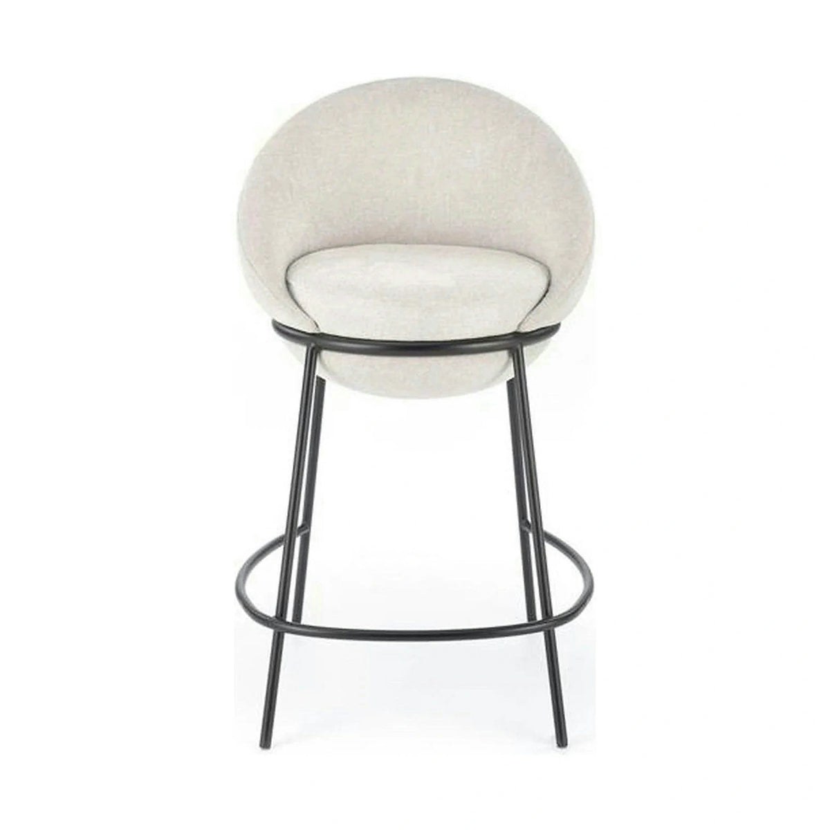 Scaun bar H118, bej deschis/negru, stofa clasica/otel, 53x57x90 cm