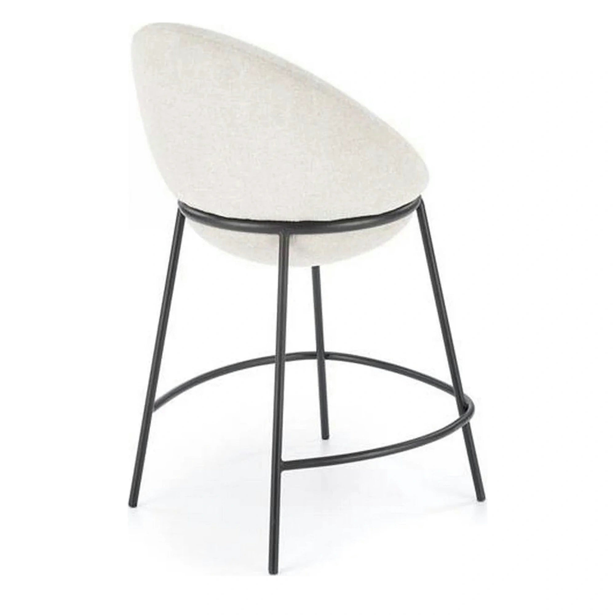 Scaun bar H118, bej deschis/negru, stofa clasica/otel, 53x57x90 cm