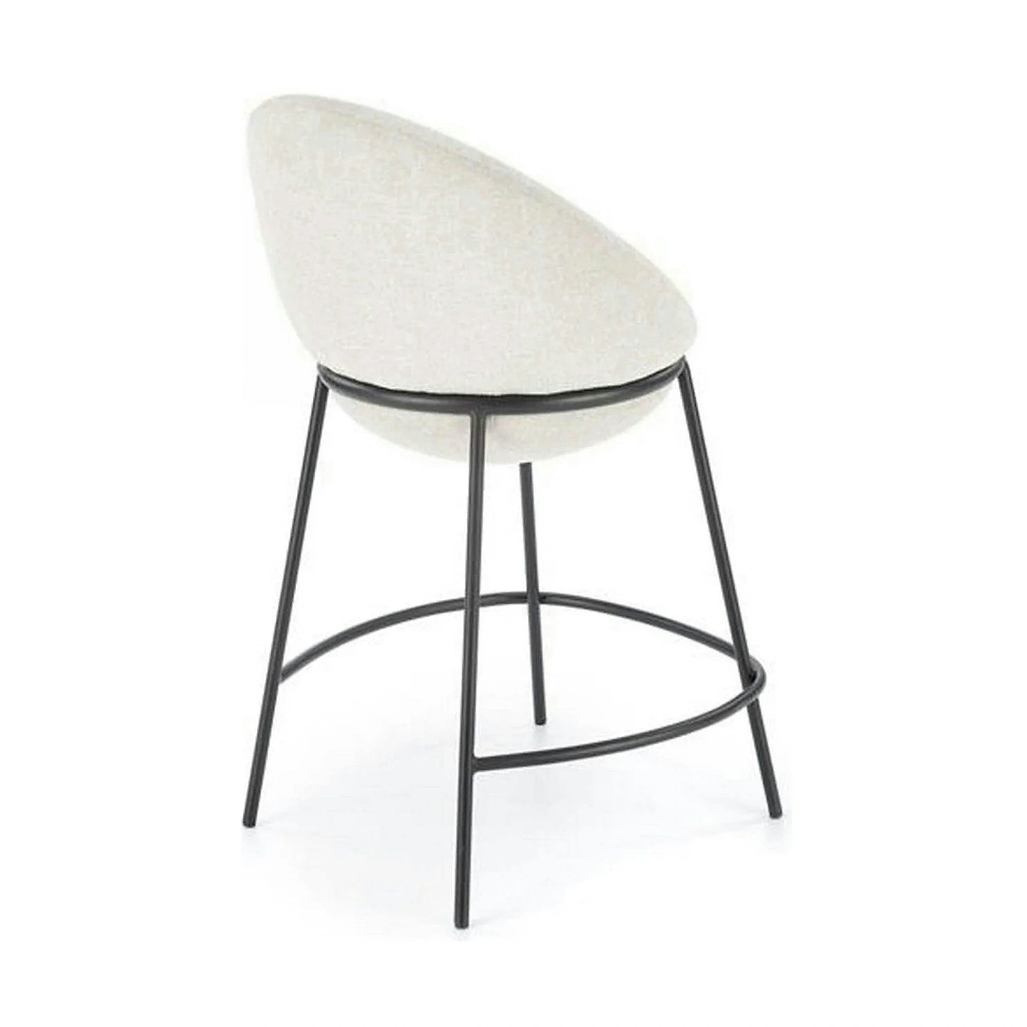 Scaun bar H118, bej deschis/negru, stofa clasica/otel, 53x57x90 cm