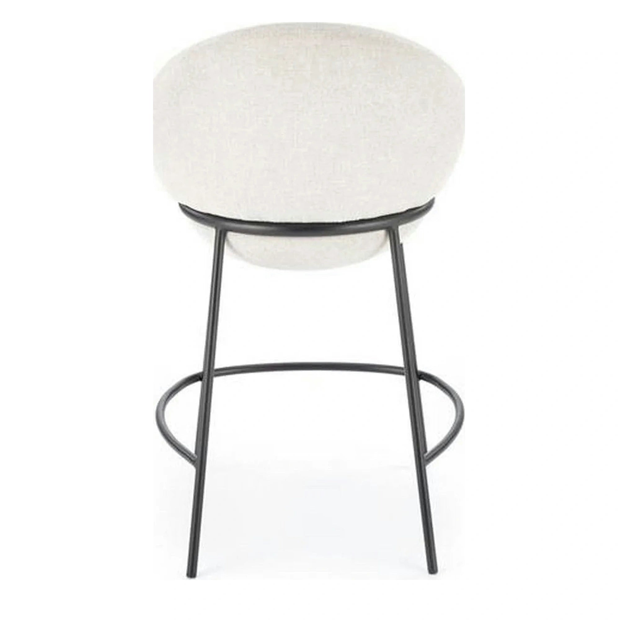 Scaun bar H118, bej deschis/negru, stofa clasica/otel, 53x57x90 cm