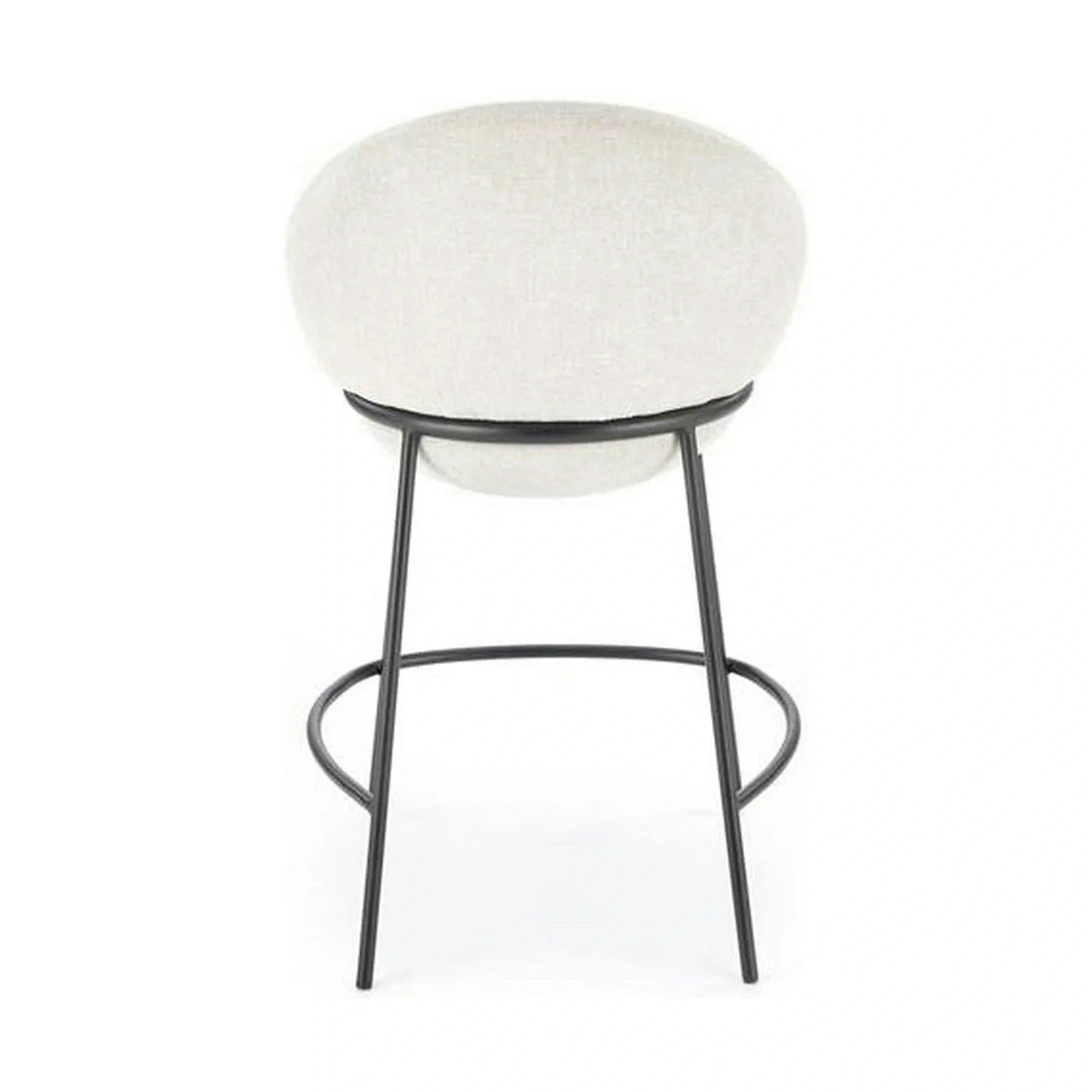 Scaun bar H118, bej deschis/negru, stofa clasica/otel, 53x57x90 cm