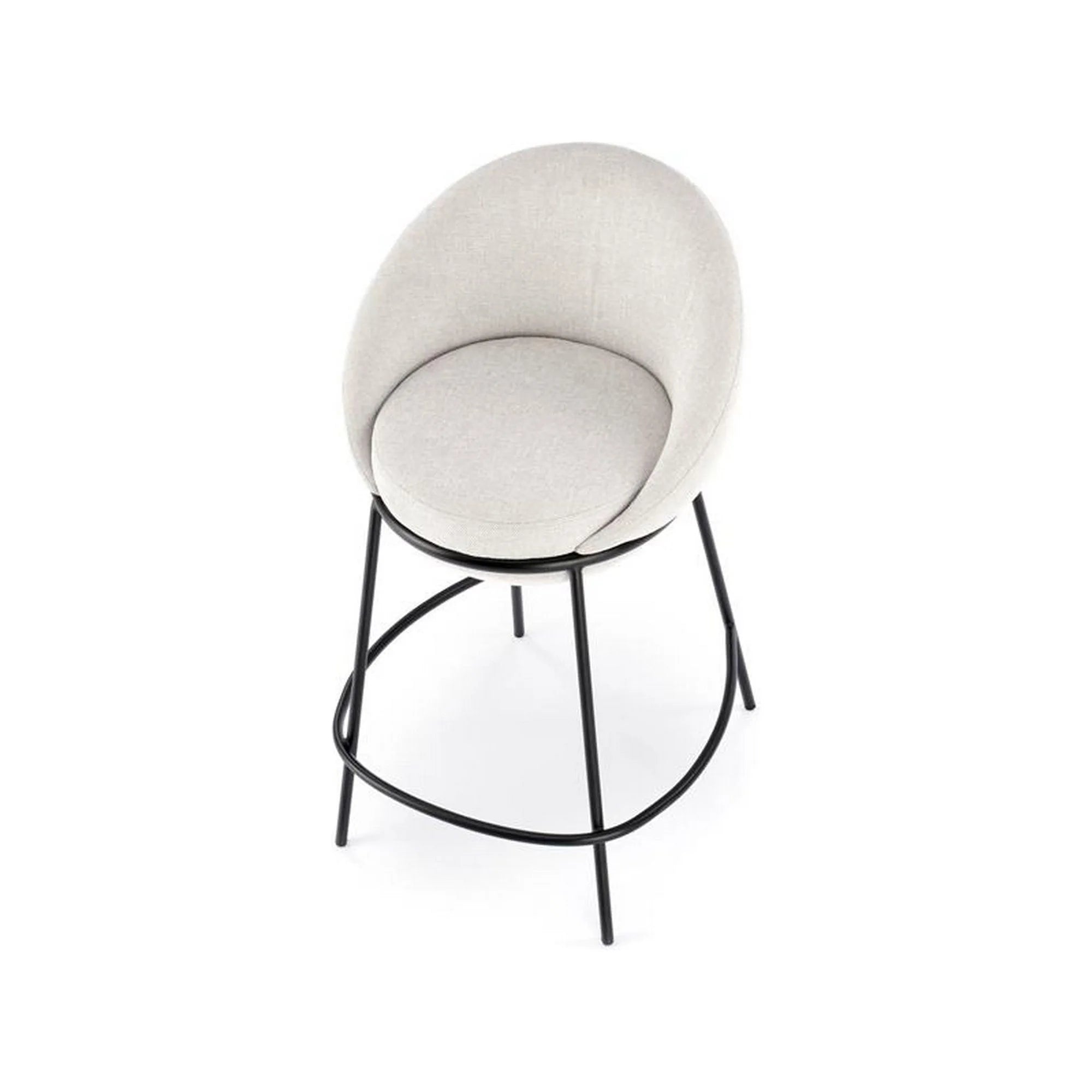 Scaun bar H118, bej deschis/negru, stofa clasica/otel, 53x57x90 cm