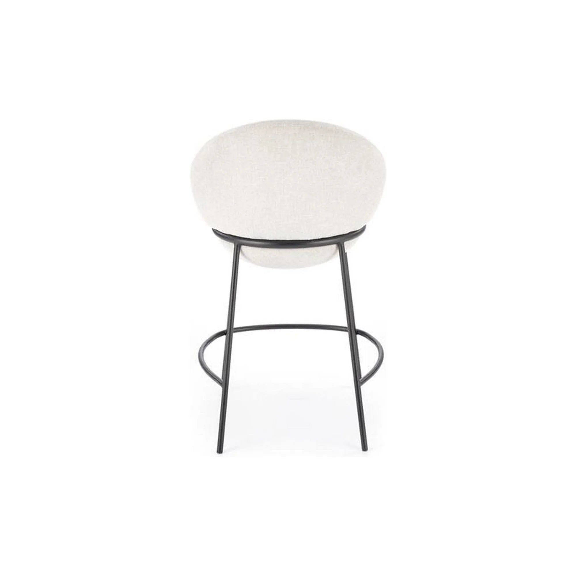 Scaun bar H118, bej deschis/negru, stofa clasica/otel, 53x57x90 cm