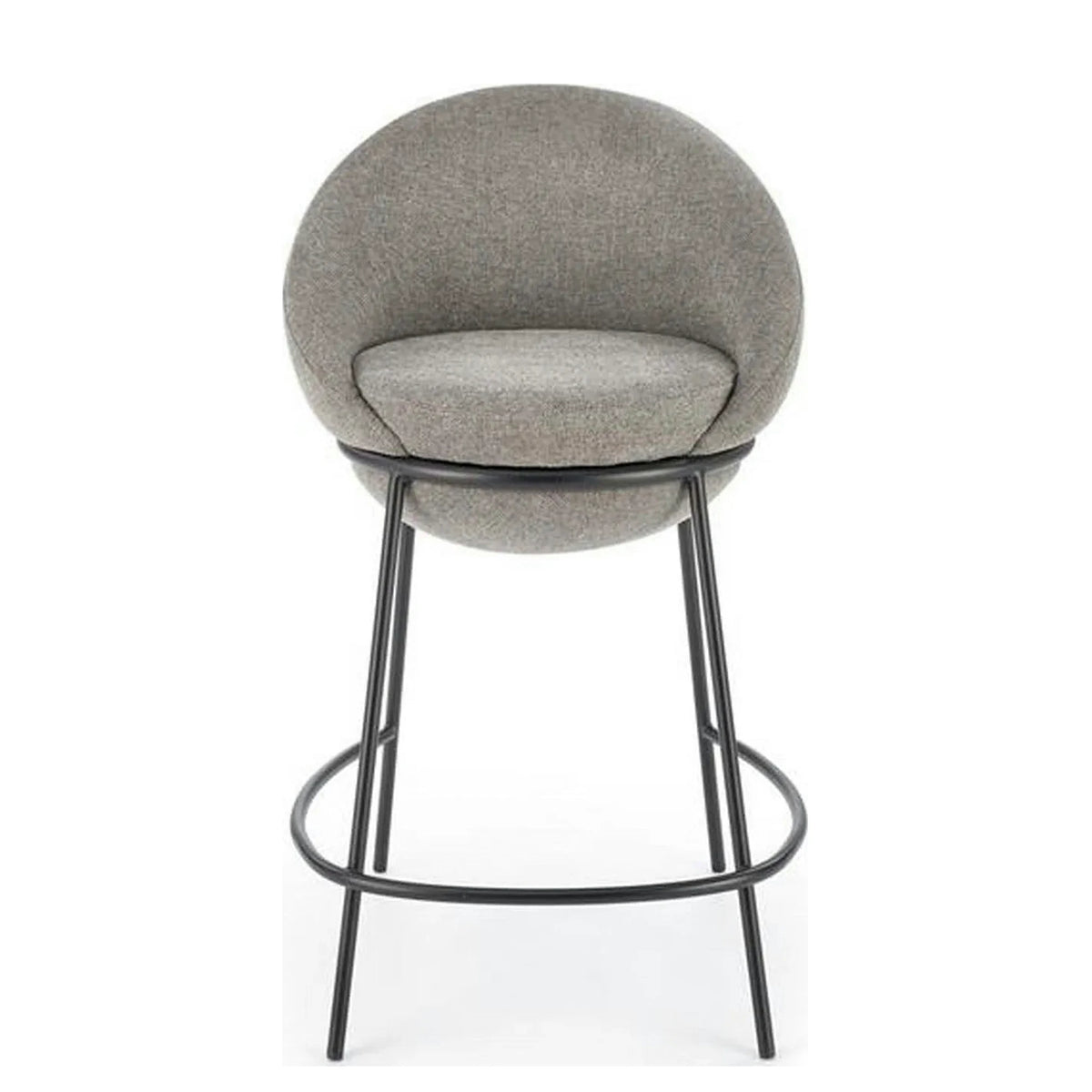 Scaun bar H118, gri/negru, stofa clasica/otel, 53x57x90 cm