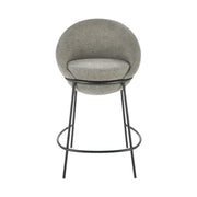 Scaun bar H118, gri/negru, stofa clasica/otel, 53x57x90 cm