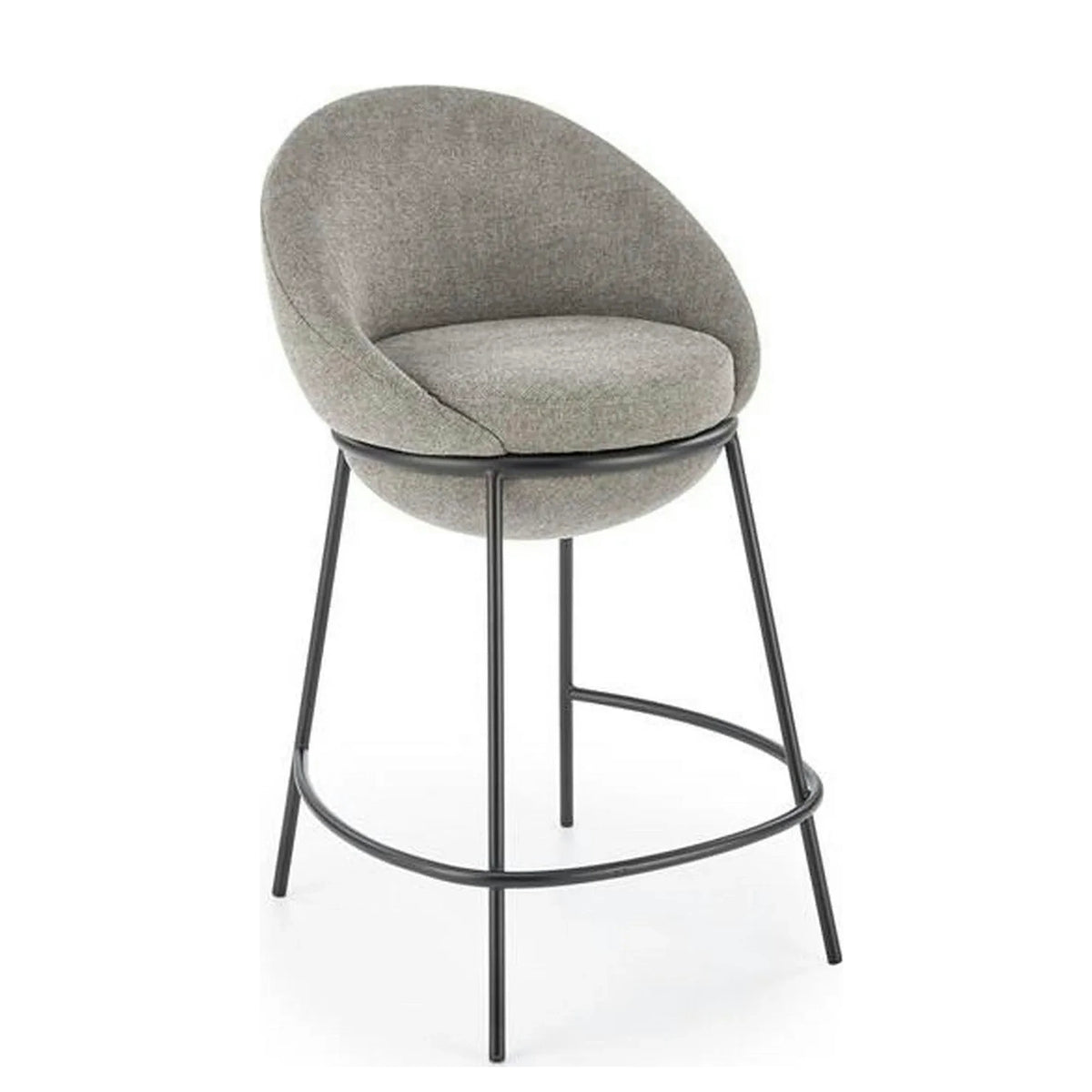 Scaun bar H118, gri/negru, stofa clasica/otel, 53x57x90 cm