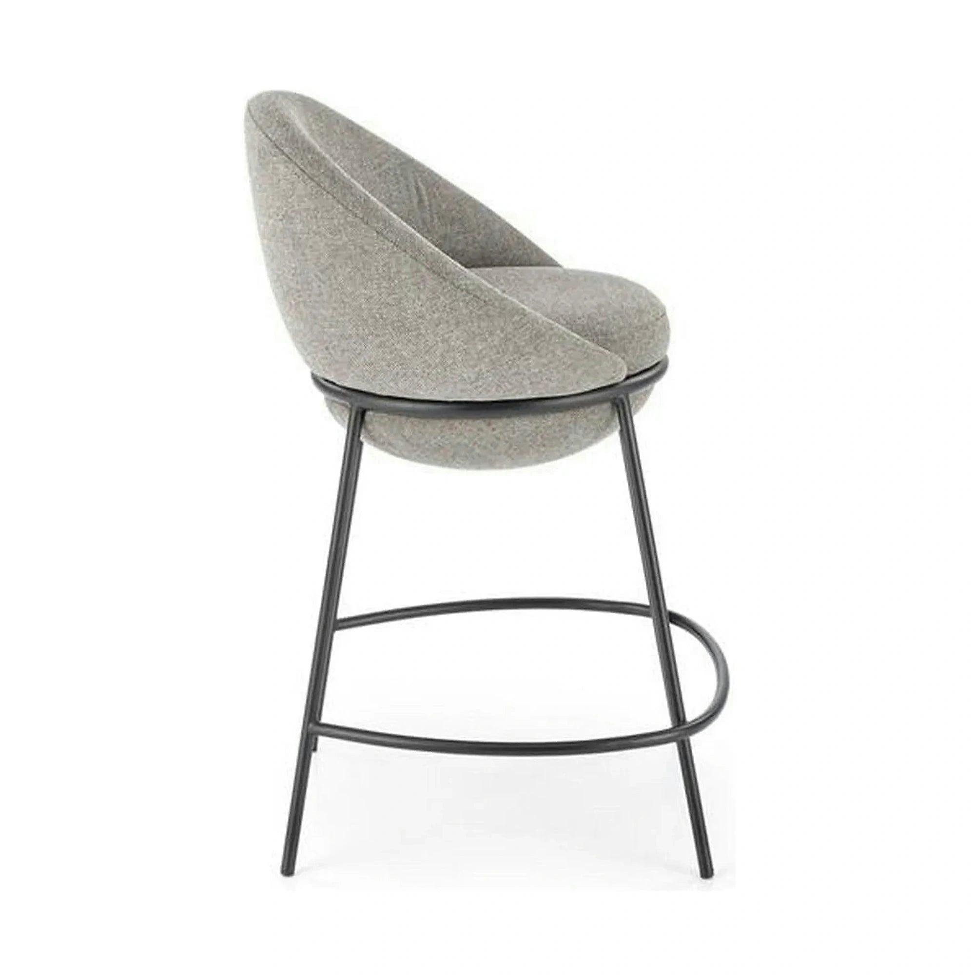 Scaun bar H118, gri/negru, stofa clasica/otel, 53x57x90 cm
