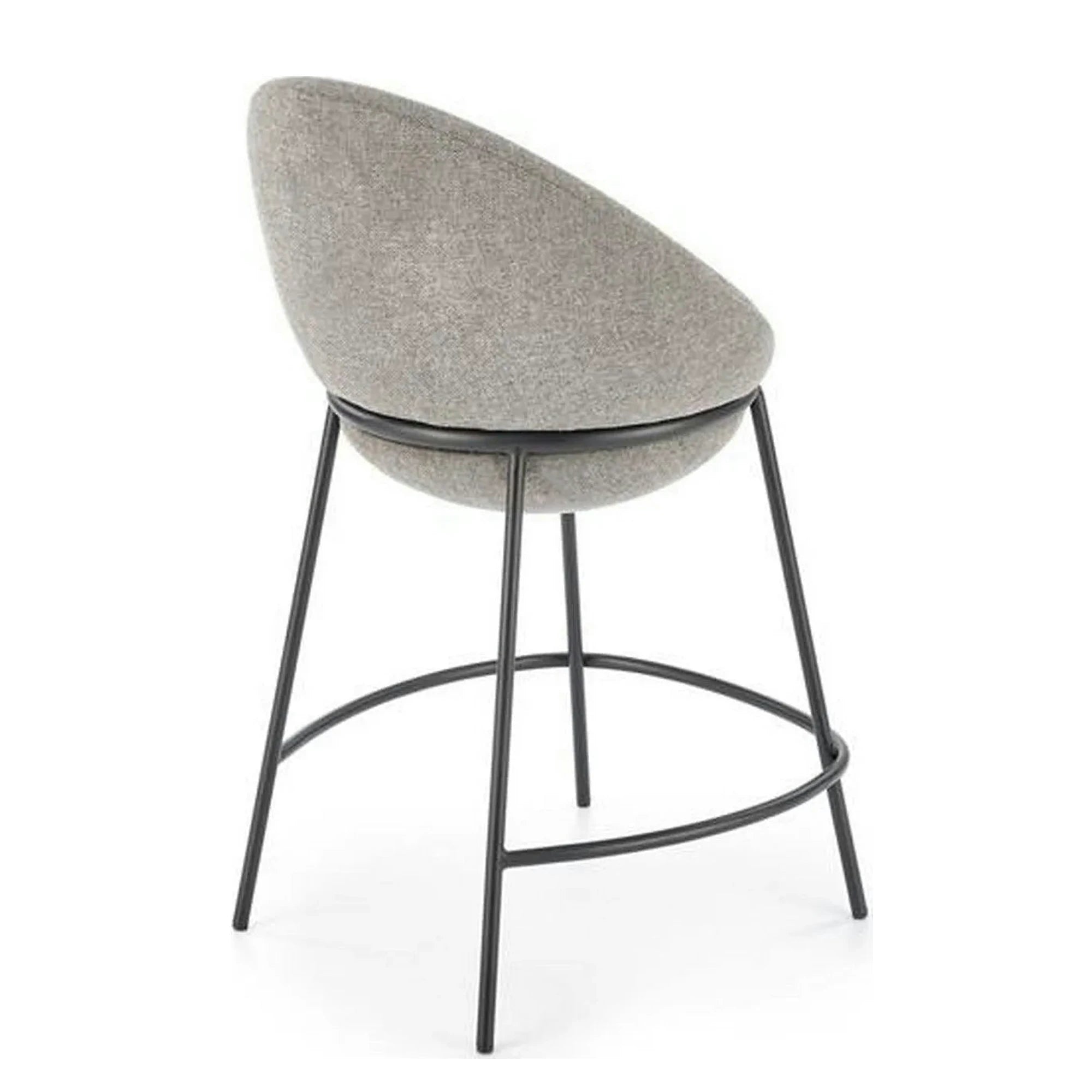 Scaun bar H118, gri/negru, stofa clasica/otel, 53x57x90 cm