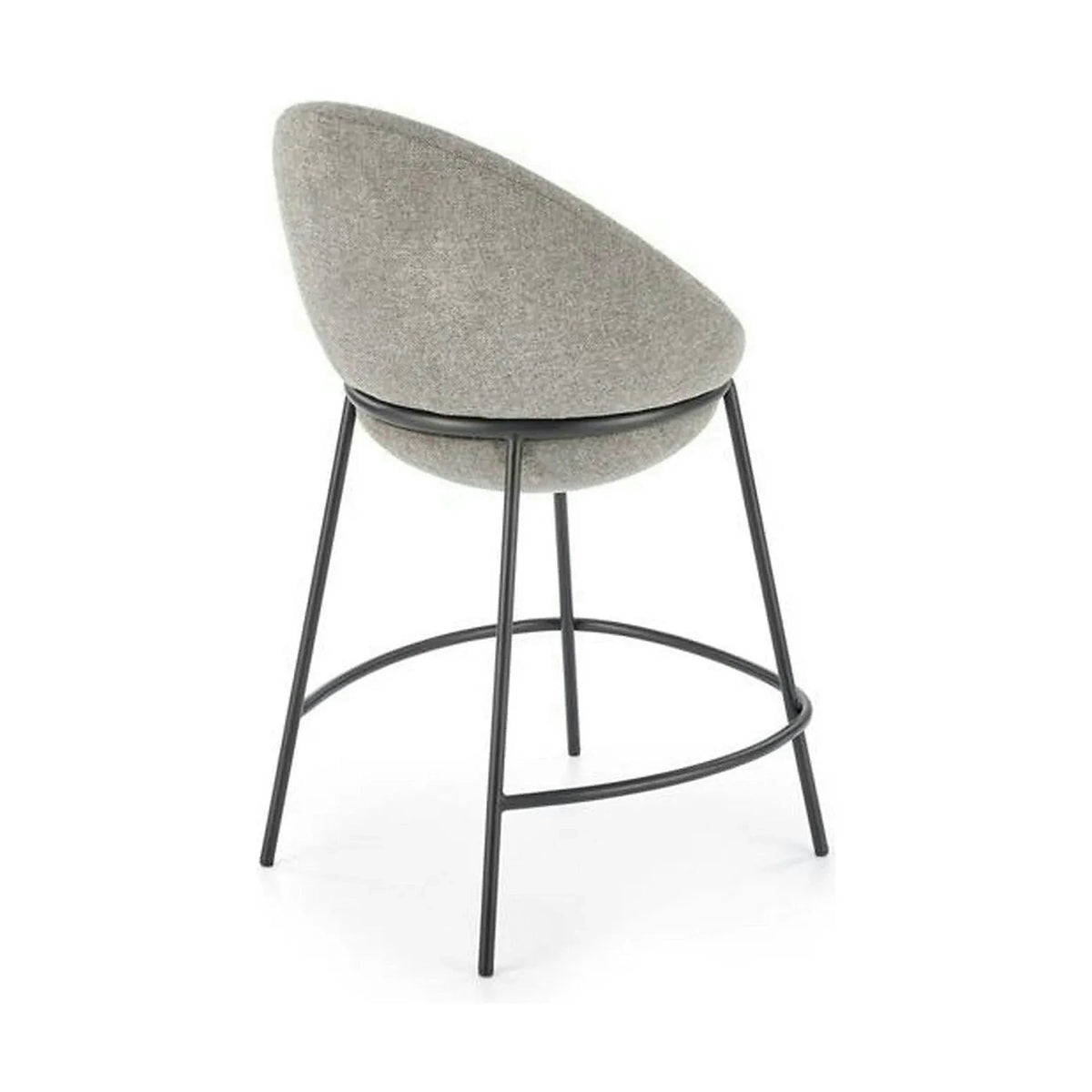 Scaun bar H118, gri/negru, stofa clasica/otel, 53x57x90 cm