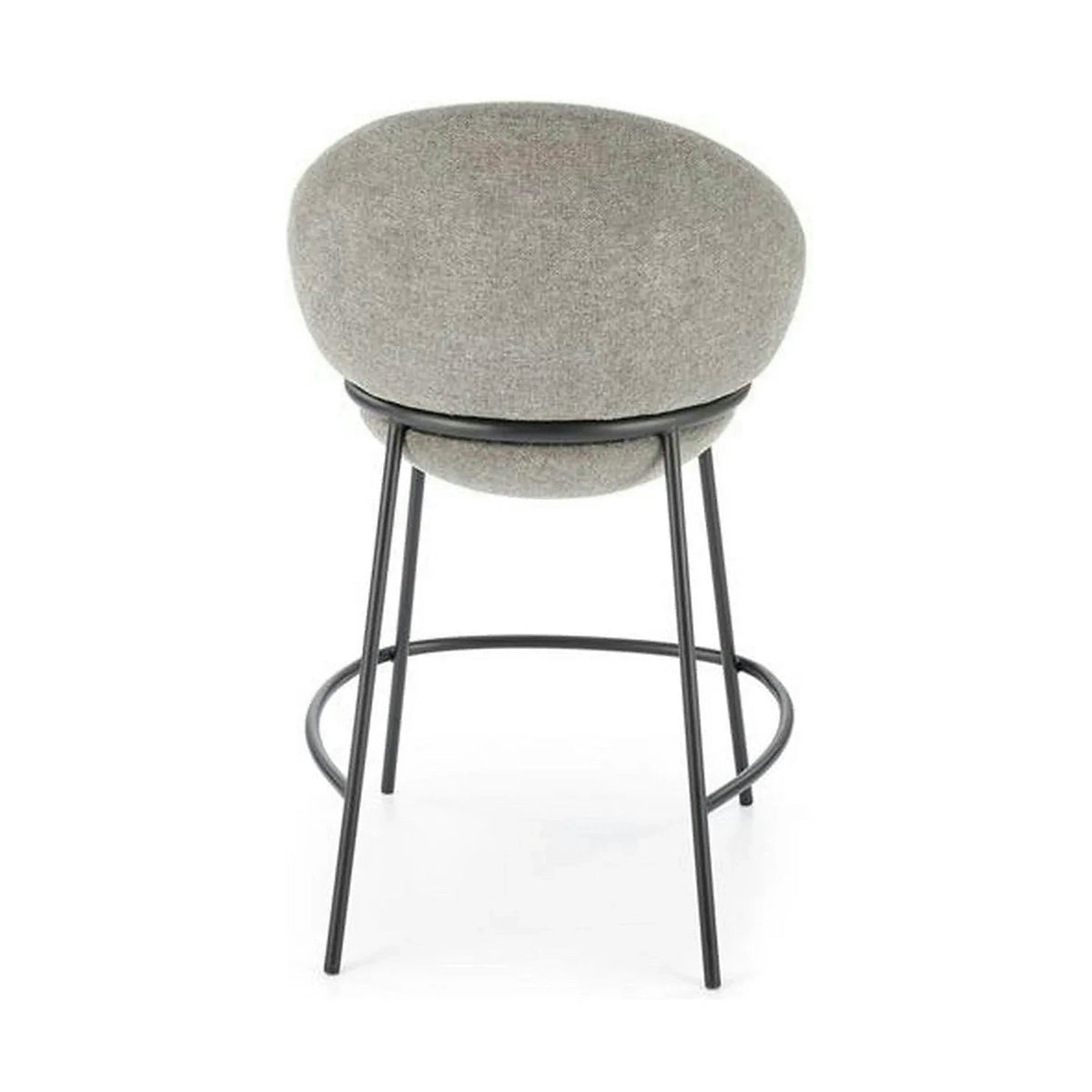 Scaun bar H118, gri/negru, stofa clasica/otel, 53x57x90 cm