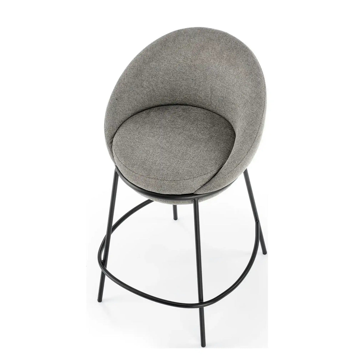 Scaun bar H118, gri/negru, stofa clasica/otel, 53x57x90 cm