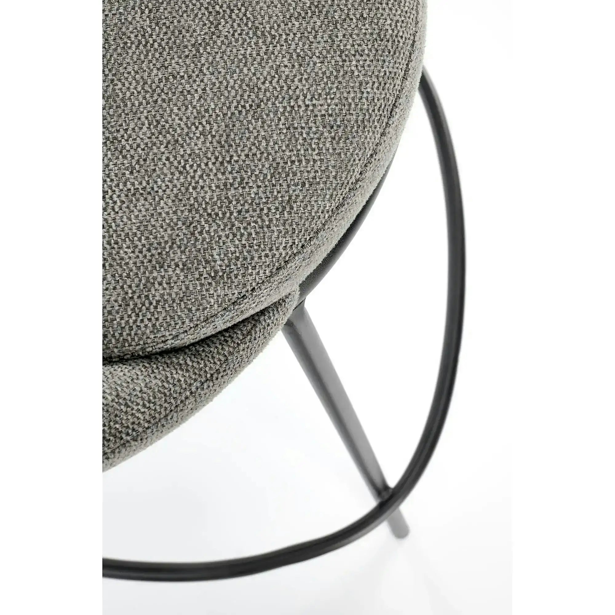Scaun bar H118, gri/negru, stofa clasica/otel, 53x57x90 cm