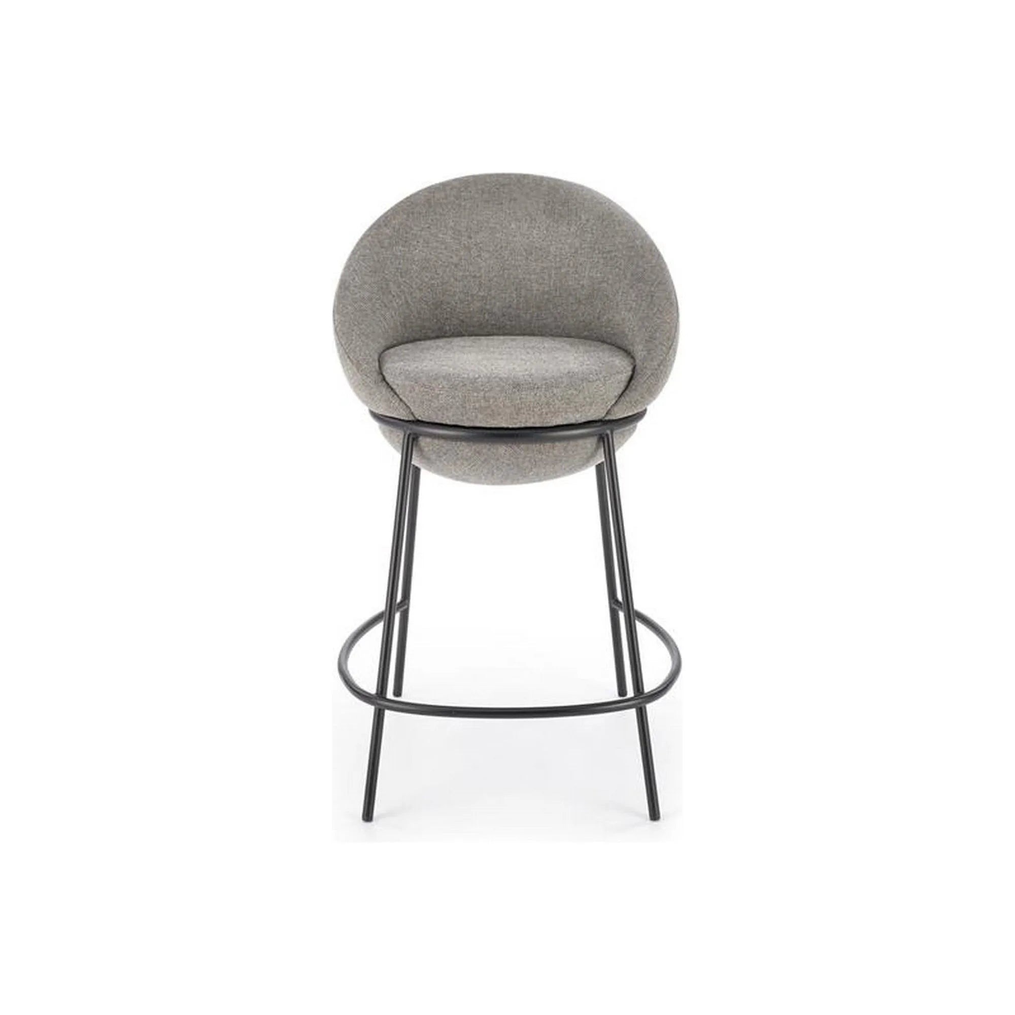 Scaun bar H118, gri/negru, stofa clasica/otel, 53x57x90 cm