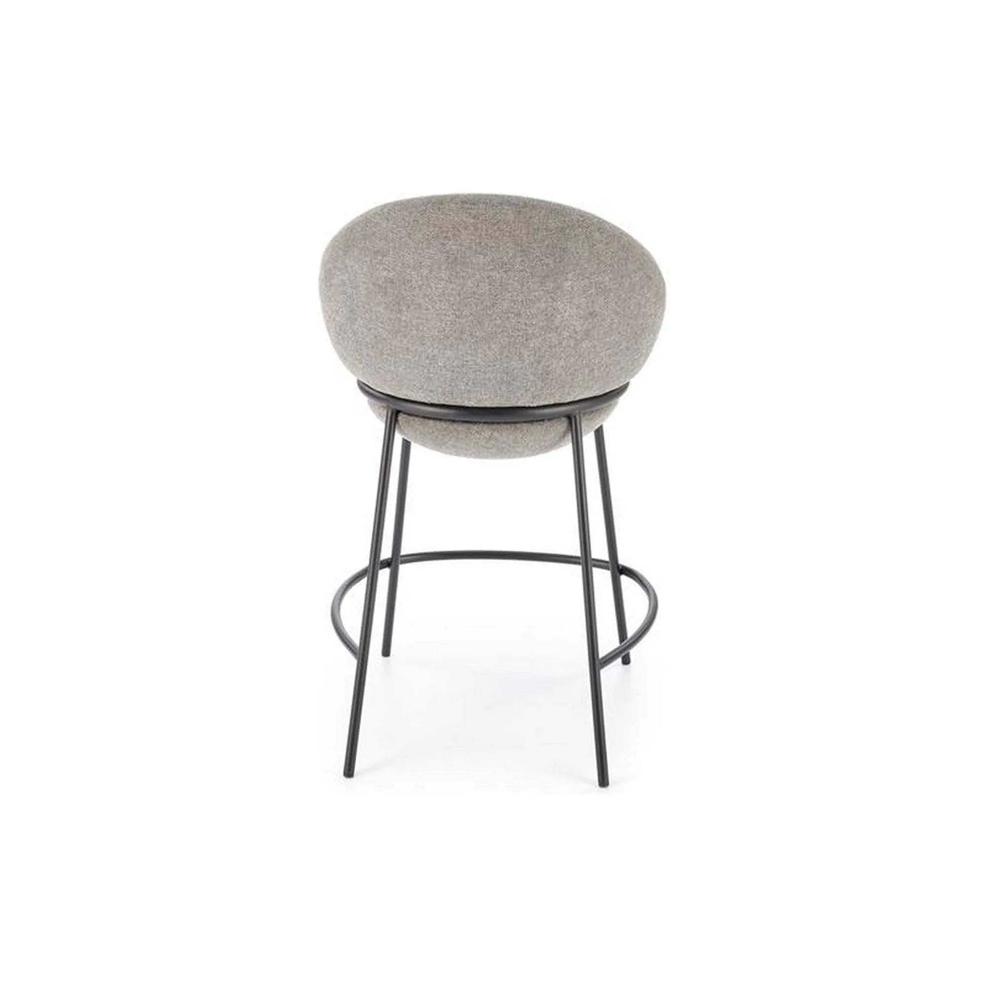 Scaun bar H118, gri/negru, stofa clasica/otel, 53x57x90 cm