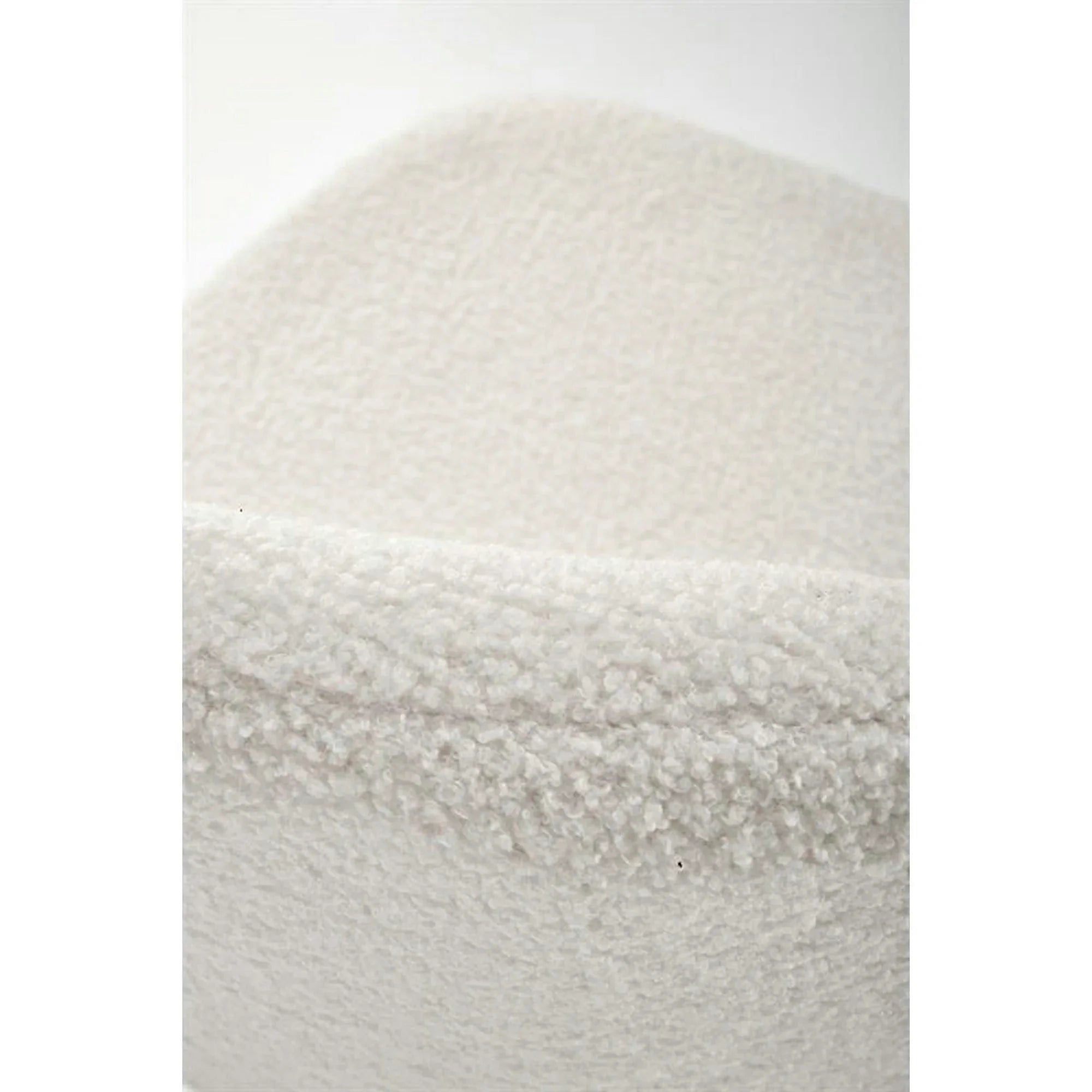 Scaun bar H119, crem/negru, stofa buclata/otel, 54x53x92 cm