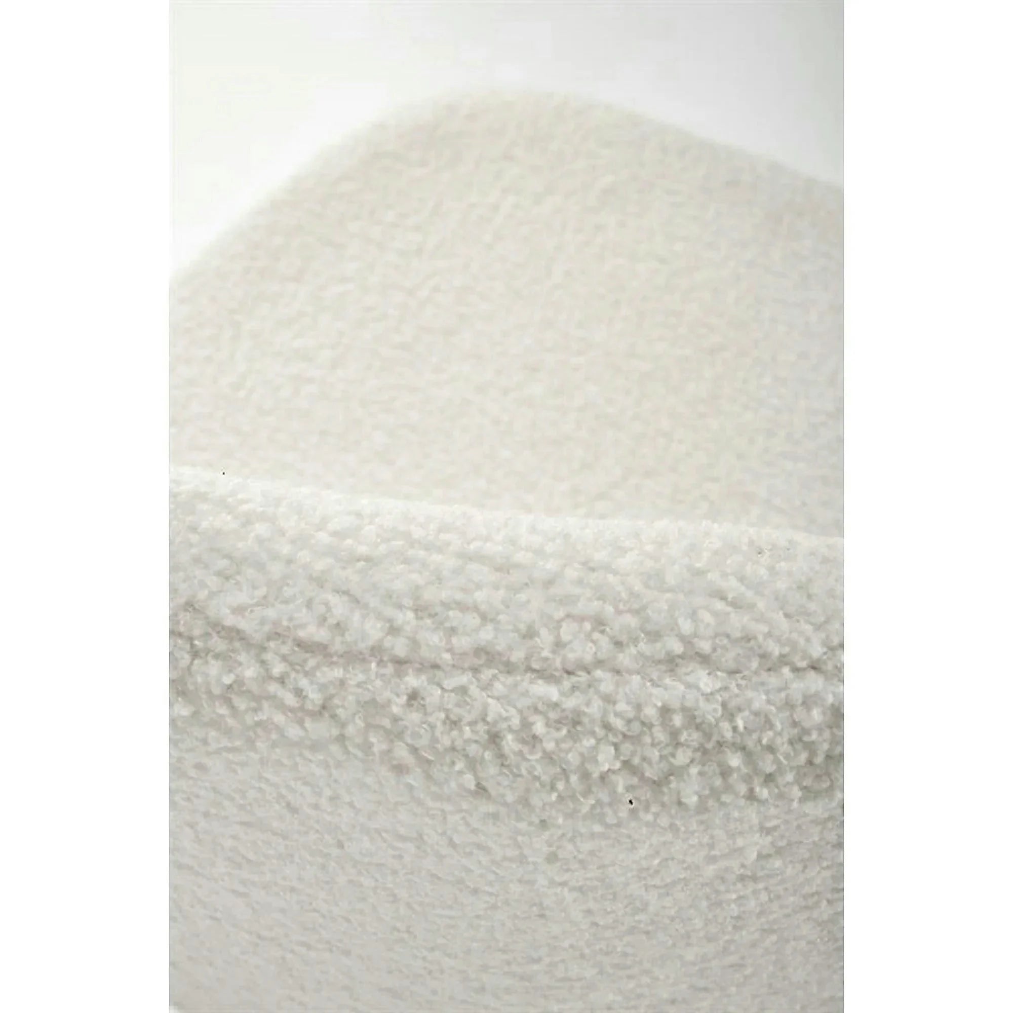 Scaun bar H119, crem/negru, stofa buclata/otel, 54x53x92 cm