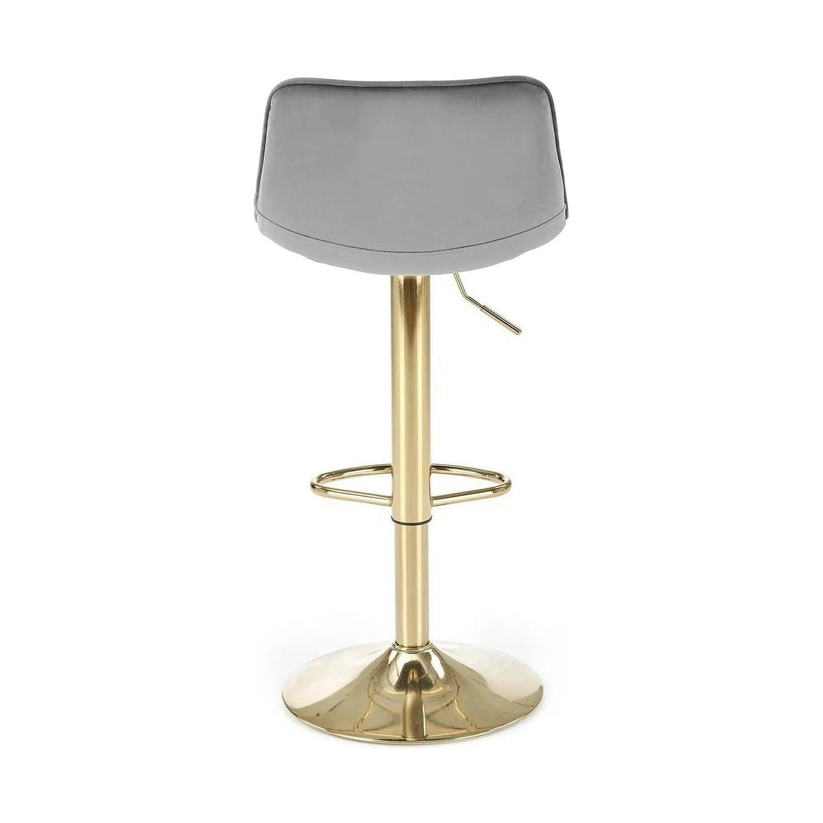 Scaun bar H120, gri/auriu, stofa catifelata/metal, 43x44x84/106 cm