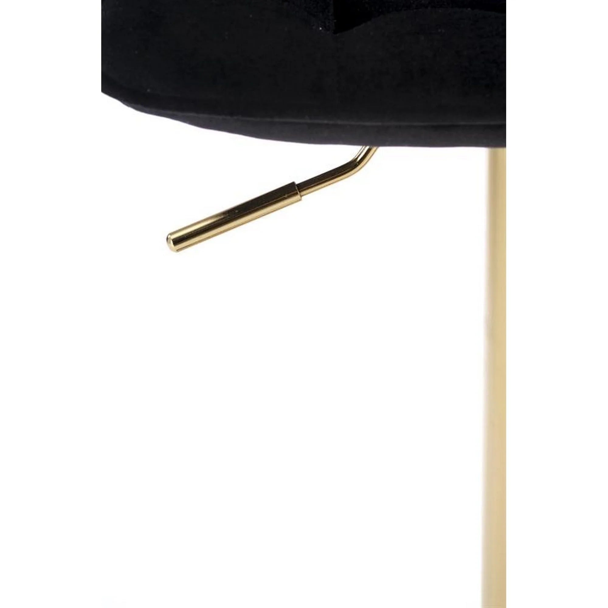 Scaun bar H120, negru/auriu, stofa catifelata/otel, 43x44x84/106 cm