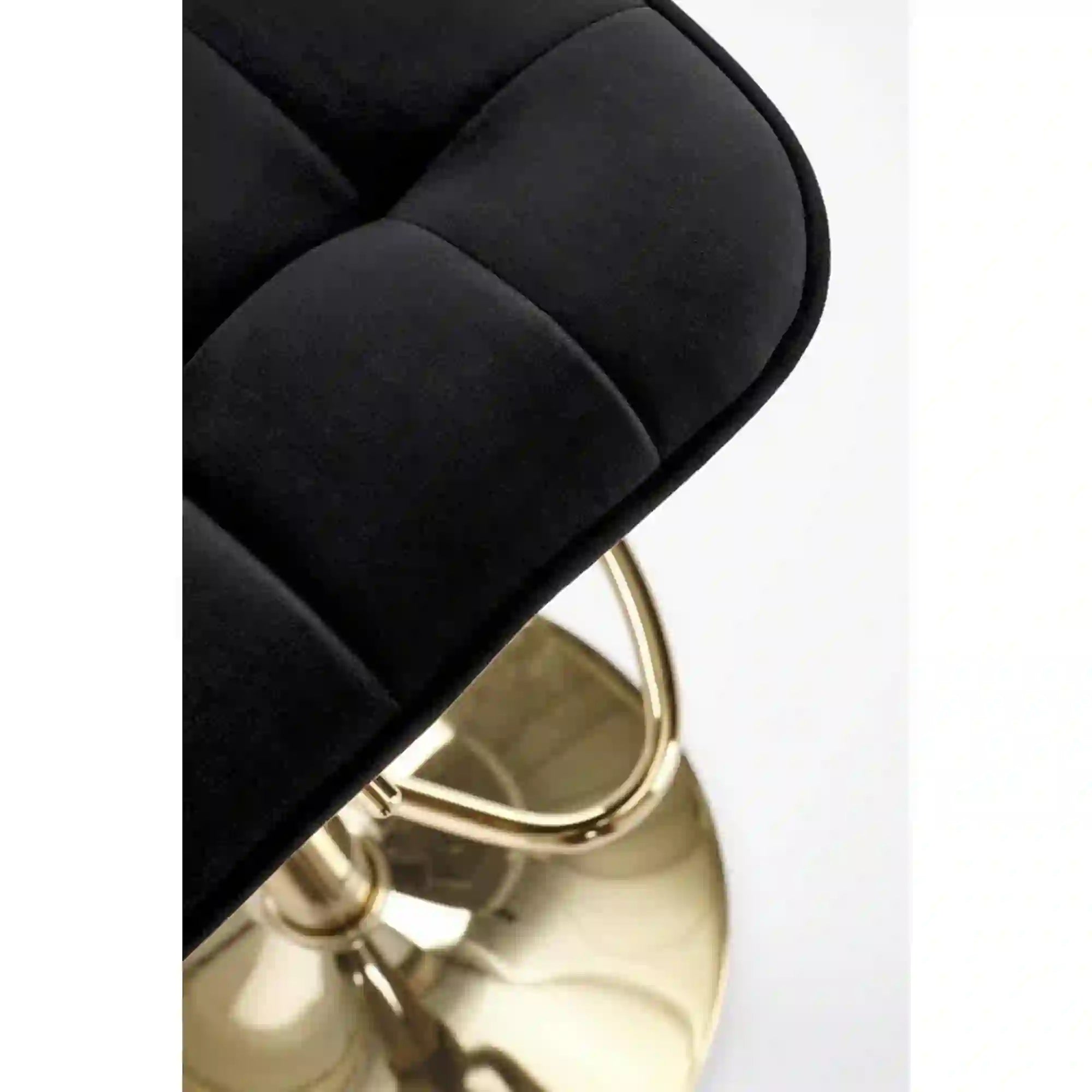 Scaun bar H120, negru/auriu, stofa catifelata/otel, 43x44x84/106 cm