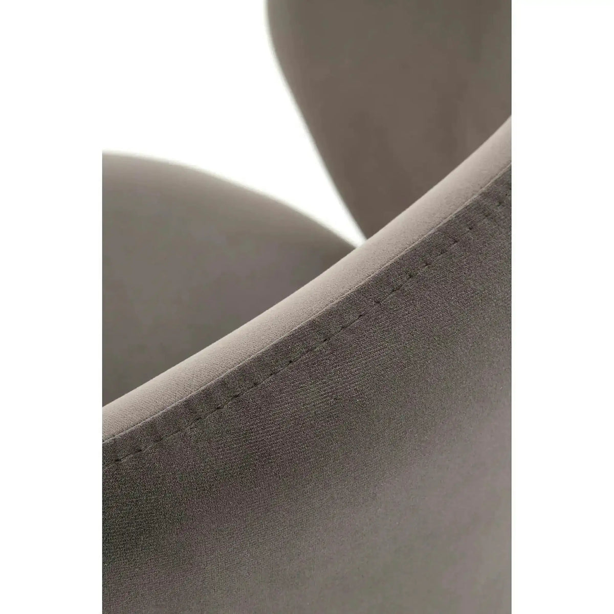 Scaun bar H121, gri - Mavel 14/negru, stofa catifelata/metal, 51x50x92 cm
