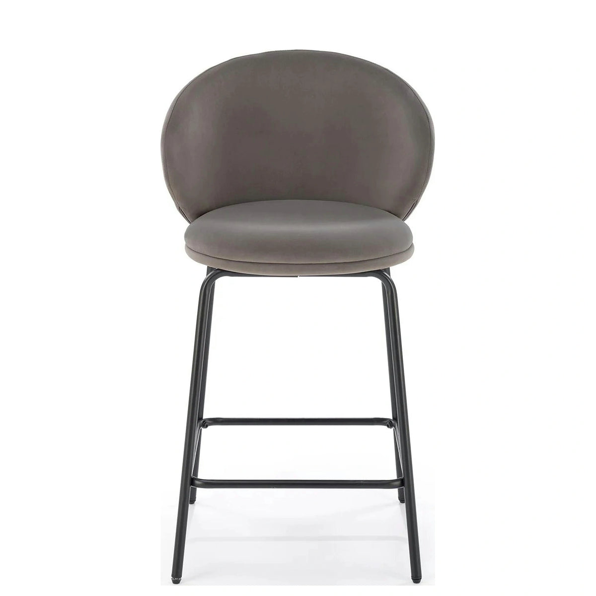 Scaun bar H121, gri - Mavel 14/negru, stofa catifelata/metal, 51x50x92 cm