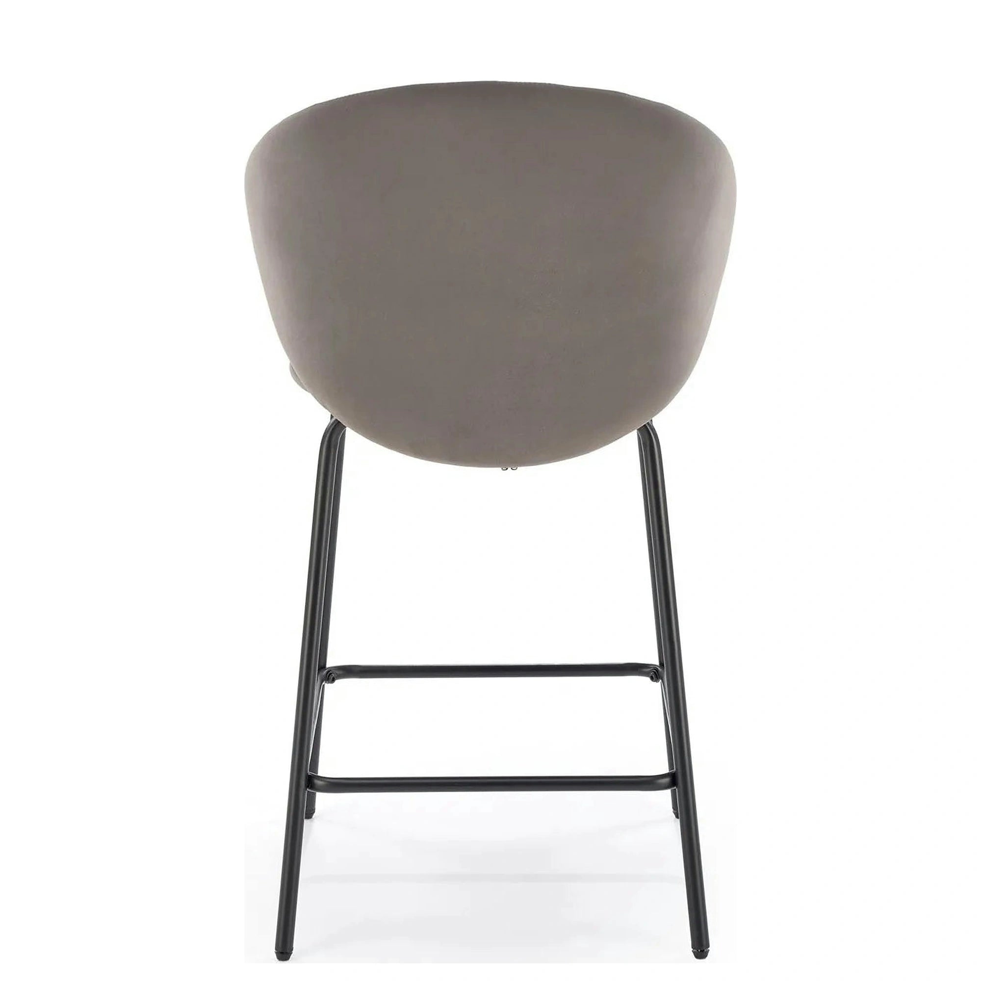 Scaun bar H121, gri - Mavel 14/negru, stofa catifelata/metal, 51x50x92 cm