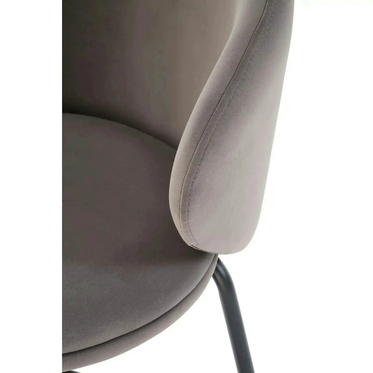 Scaun bar H121, gri - Mavel 14/negru, stofa catifelata/metal, 51x50x92 cm
