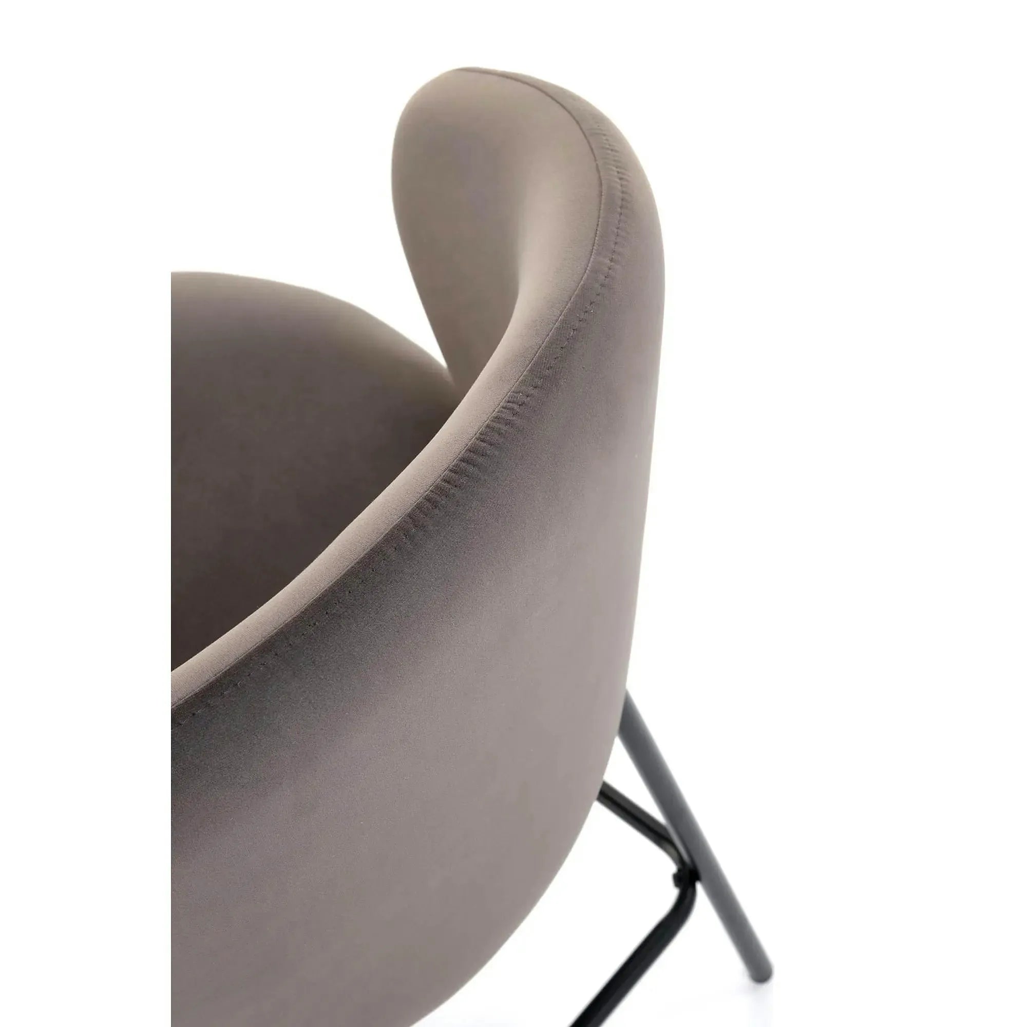 Scaun bar H121, gri - Mavel 14/negru, stofa catifelata/metal, 51x50x92 cm